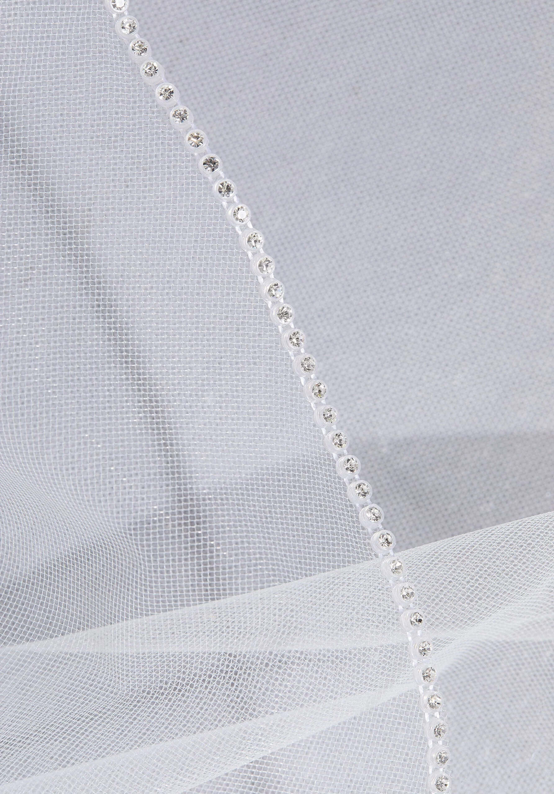 Angel Cut Veil Edged with Rhinestones - Image 2