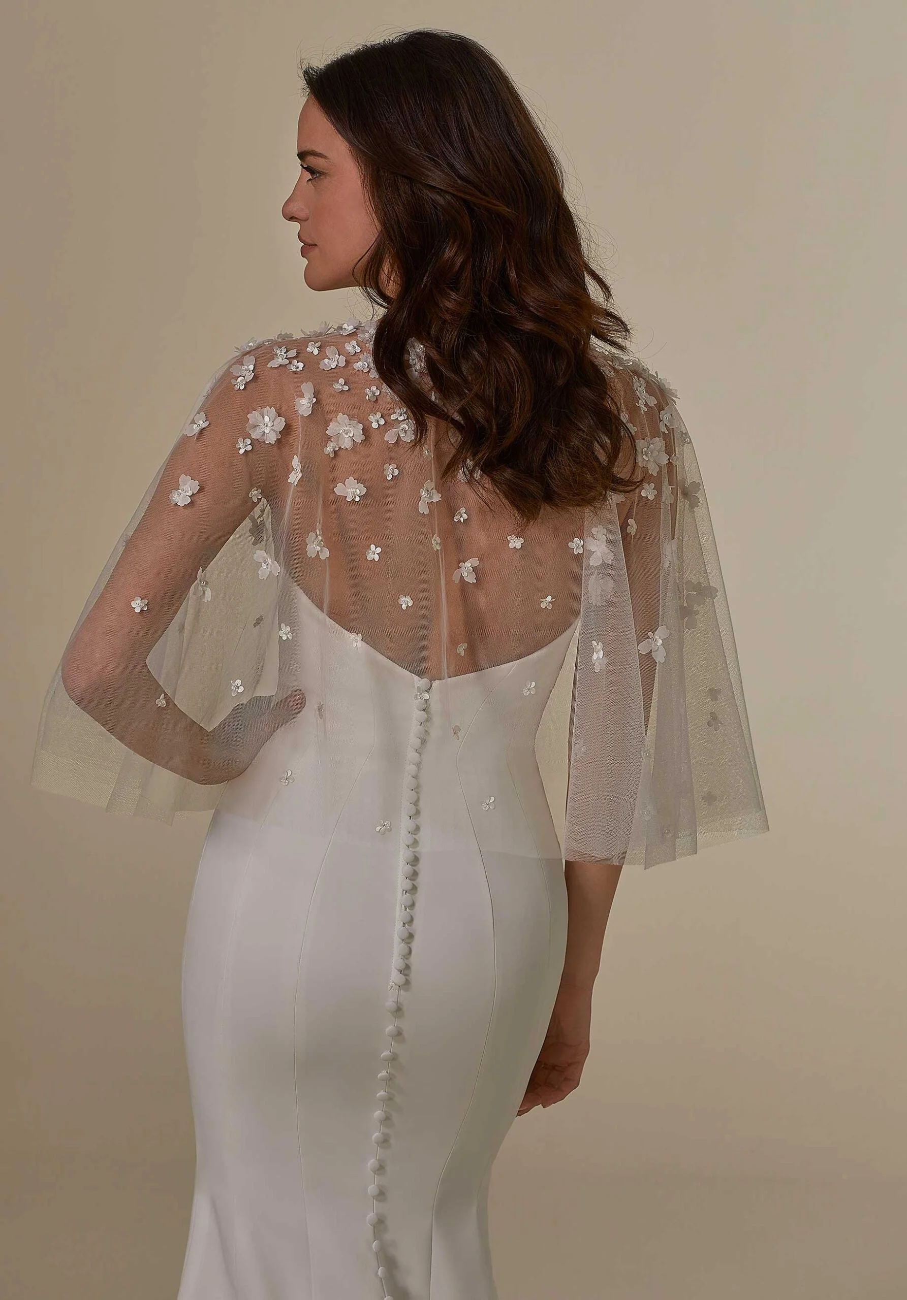 Capelet with Three-Dimensional Appliqués and Pearl Beading - Image 2