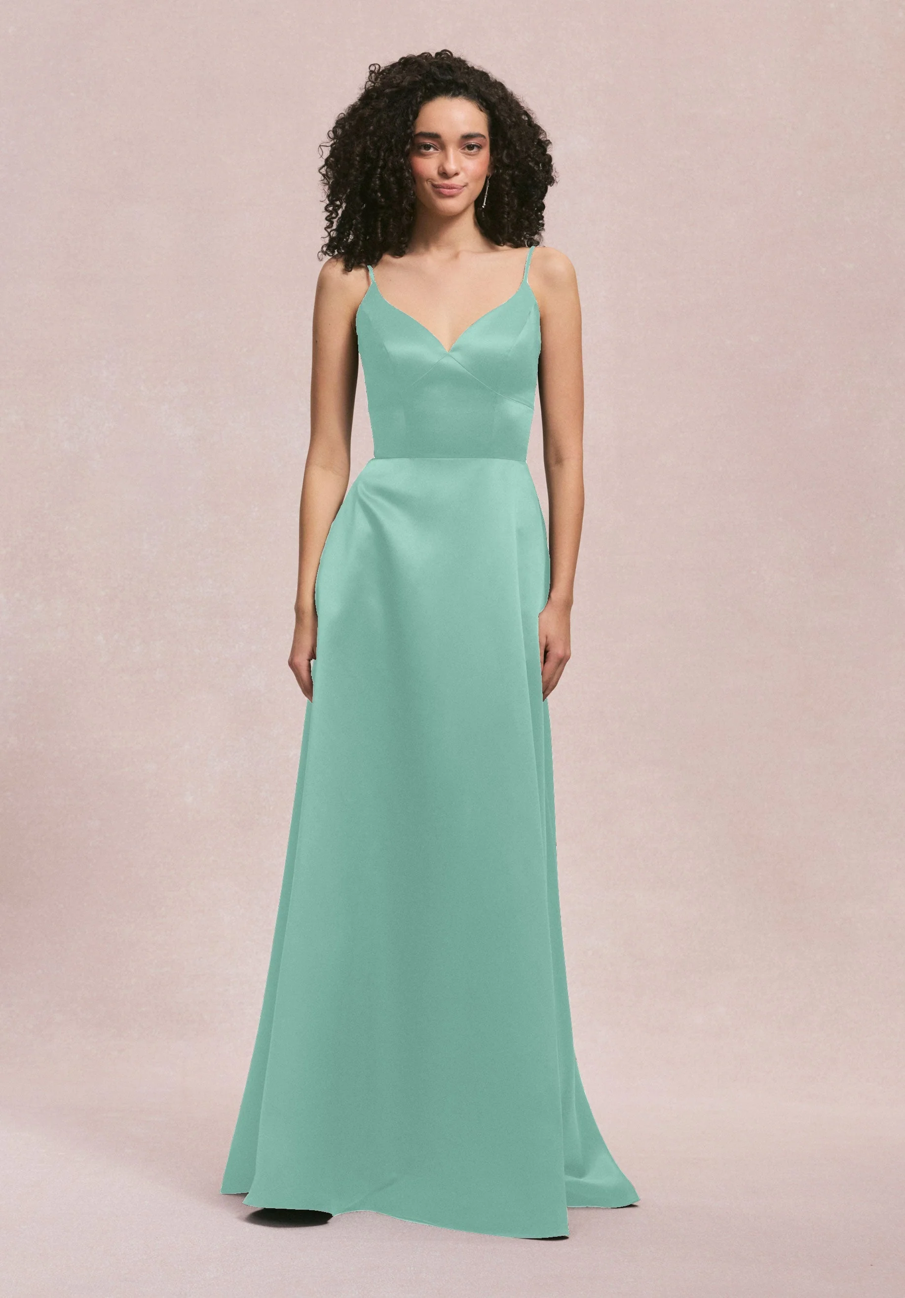 Cat Eye Satin Bridesmaid Dress with Keyhole Back - Image 35