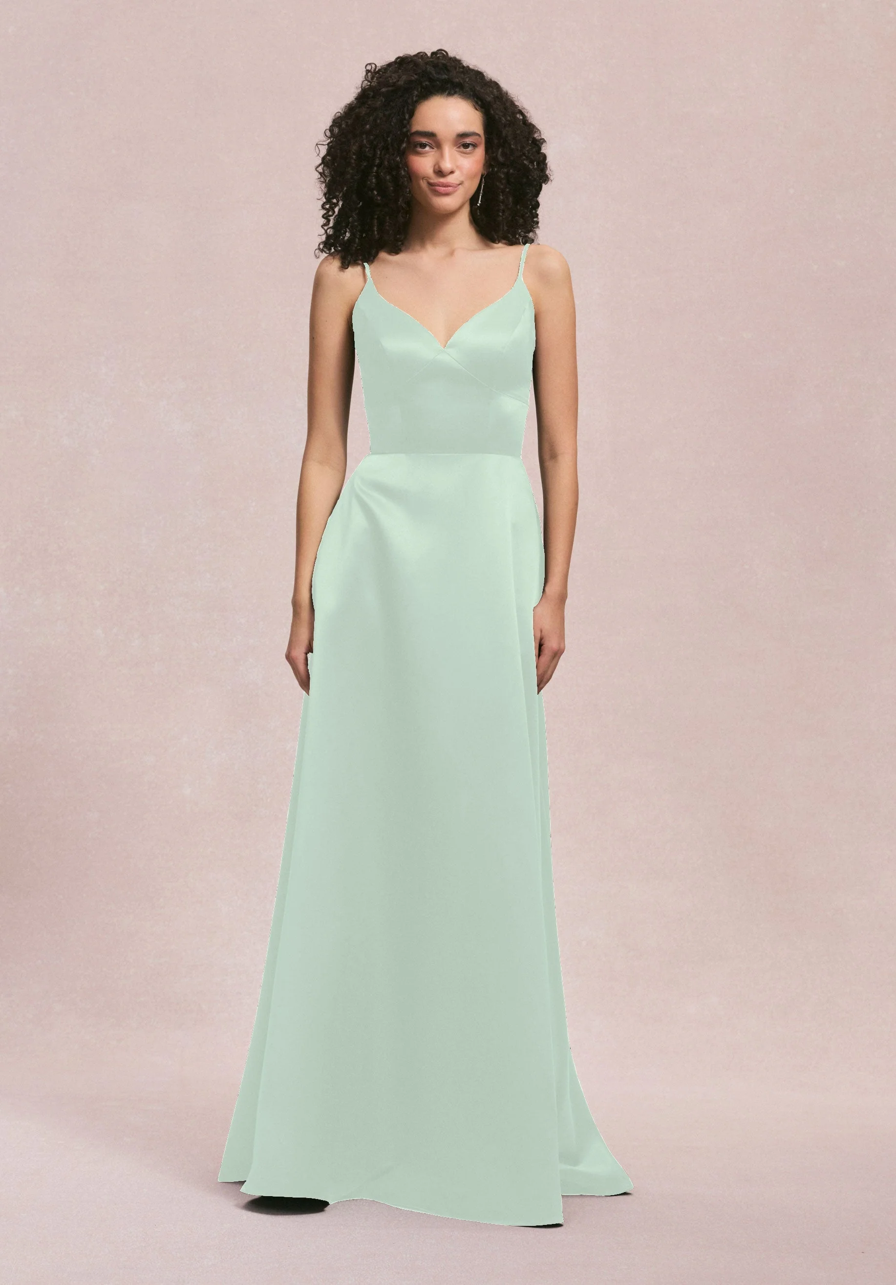Cat Eye Satin Bridesmaid Dress with Keyhole Back - Image 46