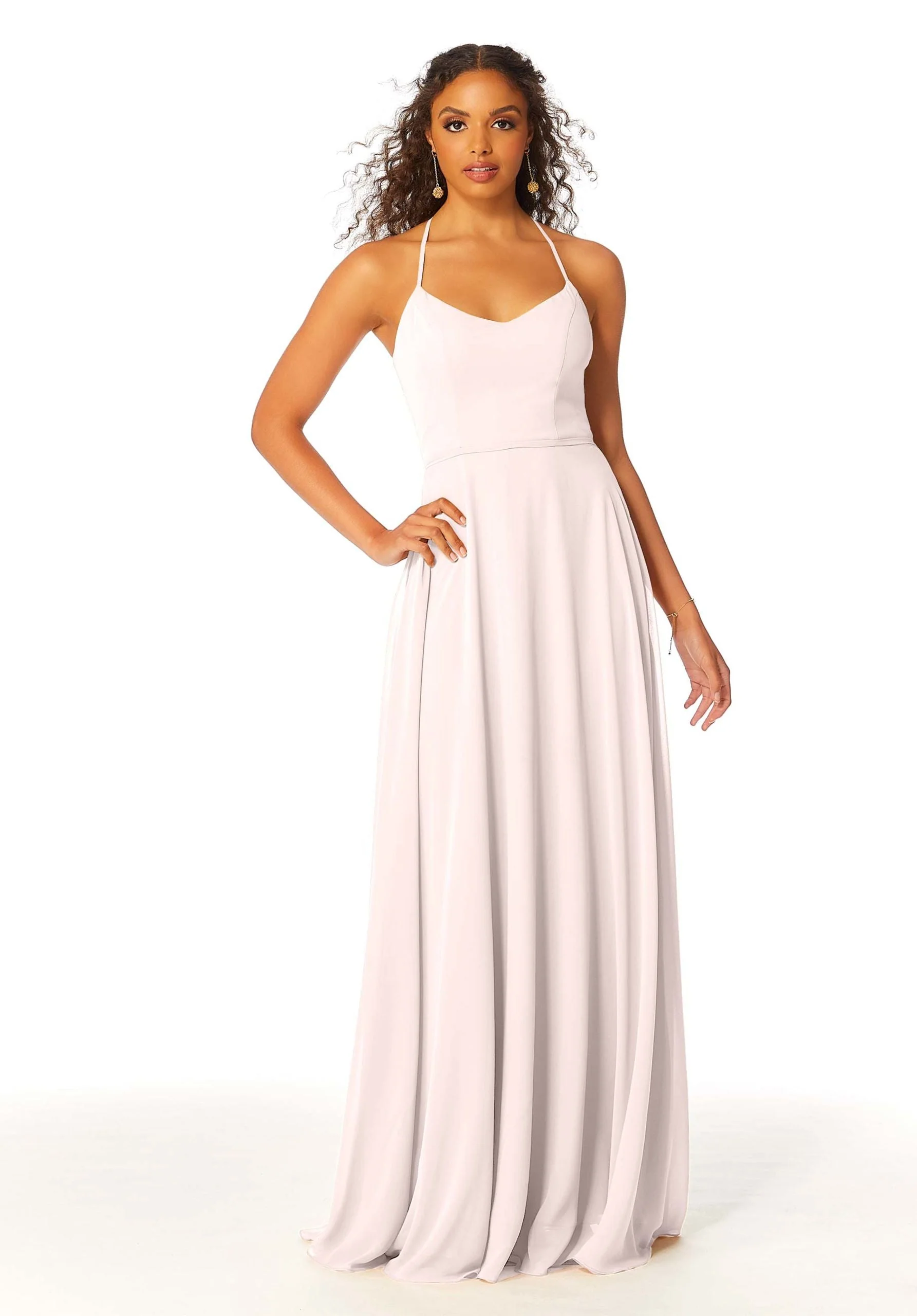 Chiffon Bridesmaid Dress with Halter Back - Image 22