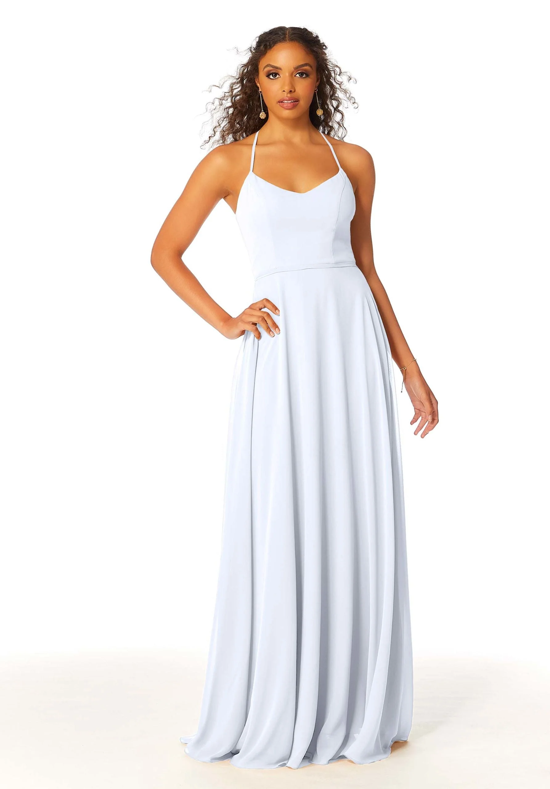 Chiffon Bridesmaid Dress with Halter Back - Image 28