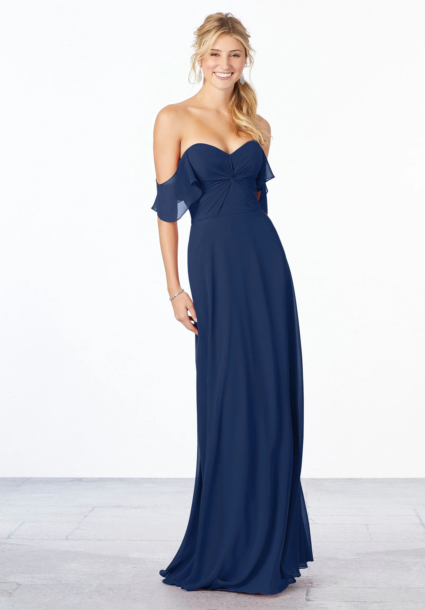 Chiffon Bridesmaid Dress with Ruched Bodice - Image 14