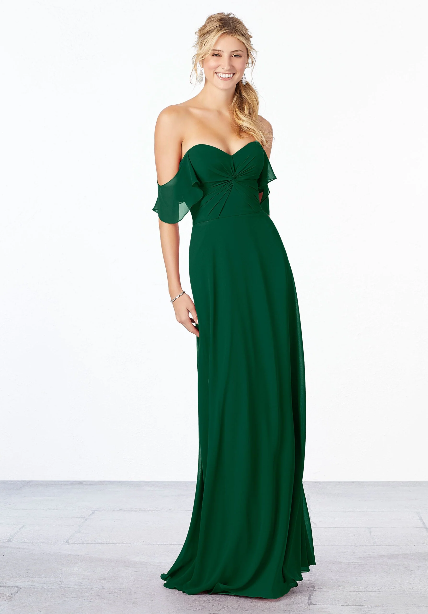 Chiffon Bridesmaid Dress with Ruched Bodice - Image 33