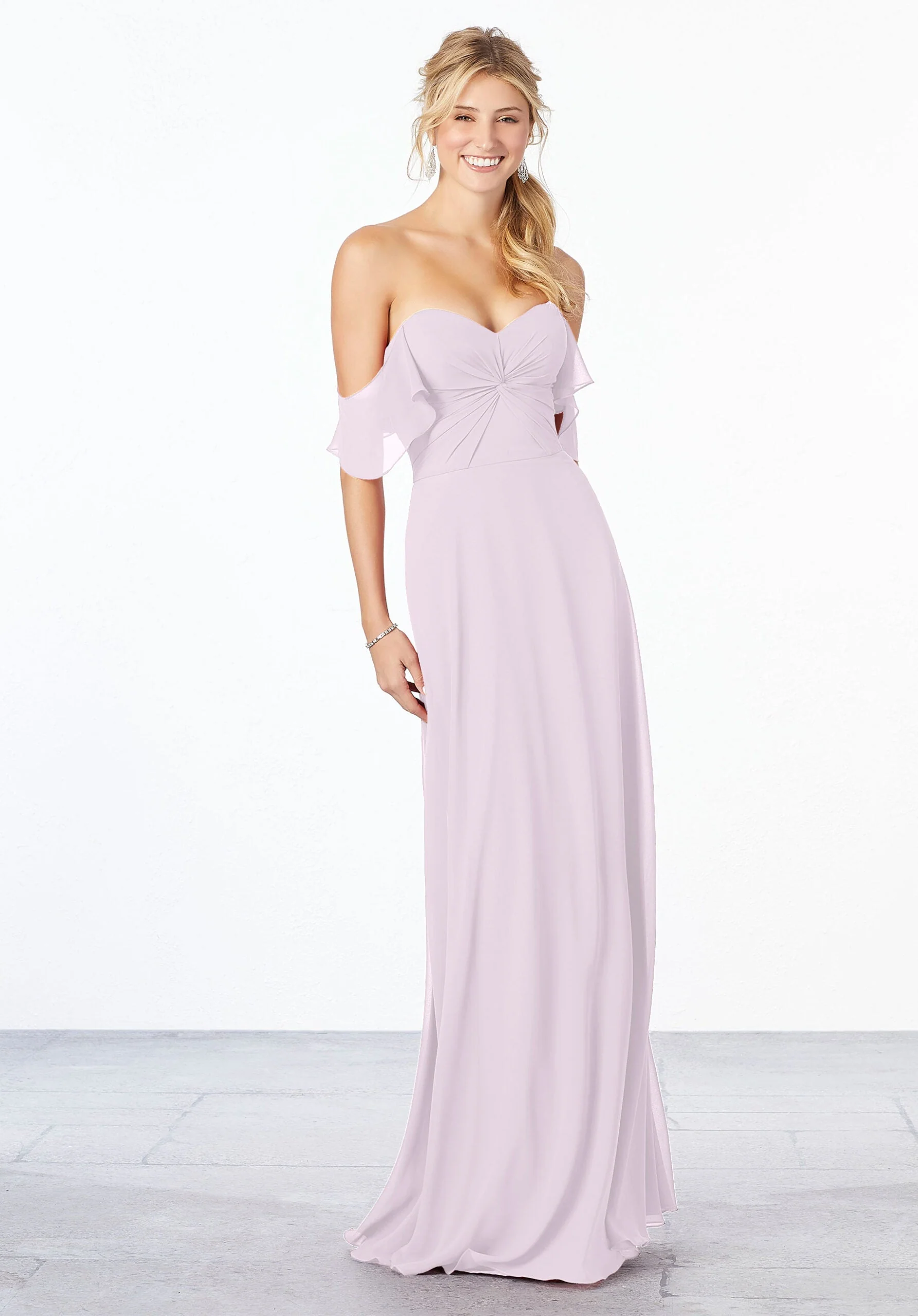 Chiffon Bridesmaid Dress with Ruched Bodice - Image 4