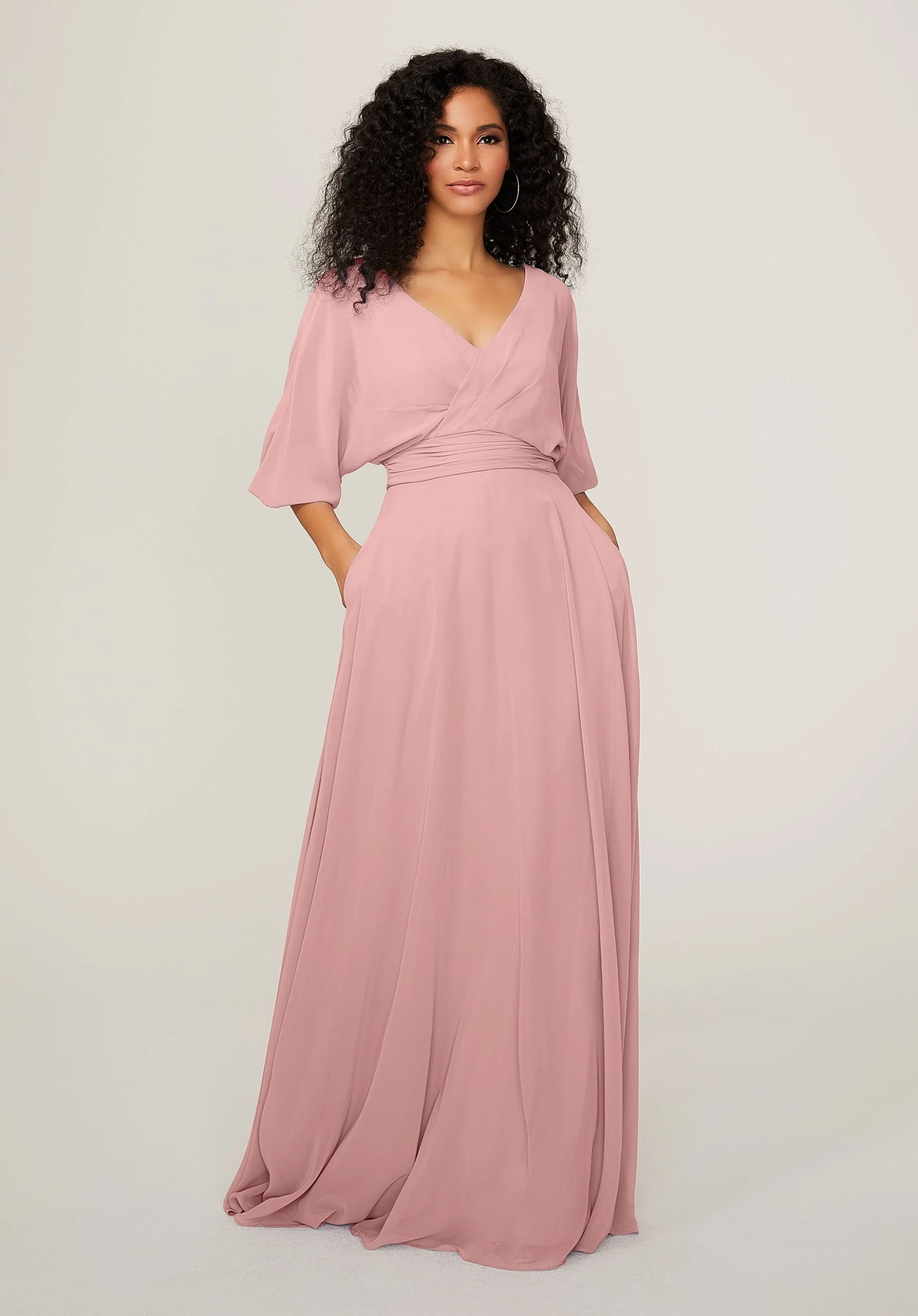 Chiffon Bridesmaid Dress with Ruched Waist - Image 20