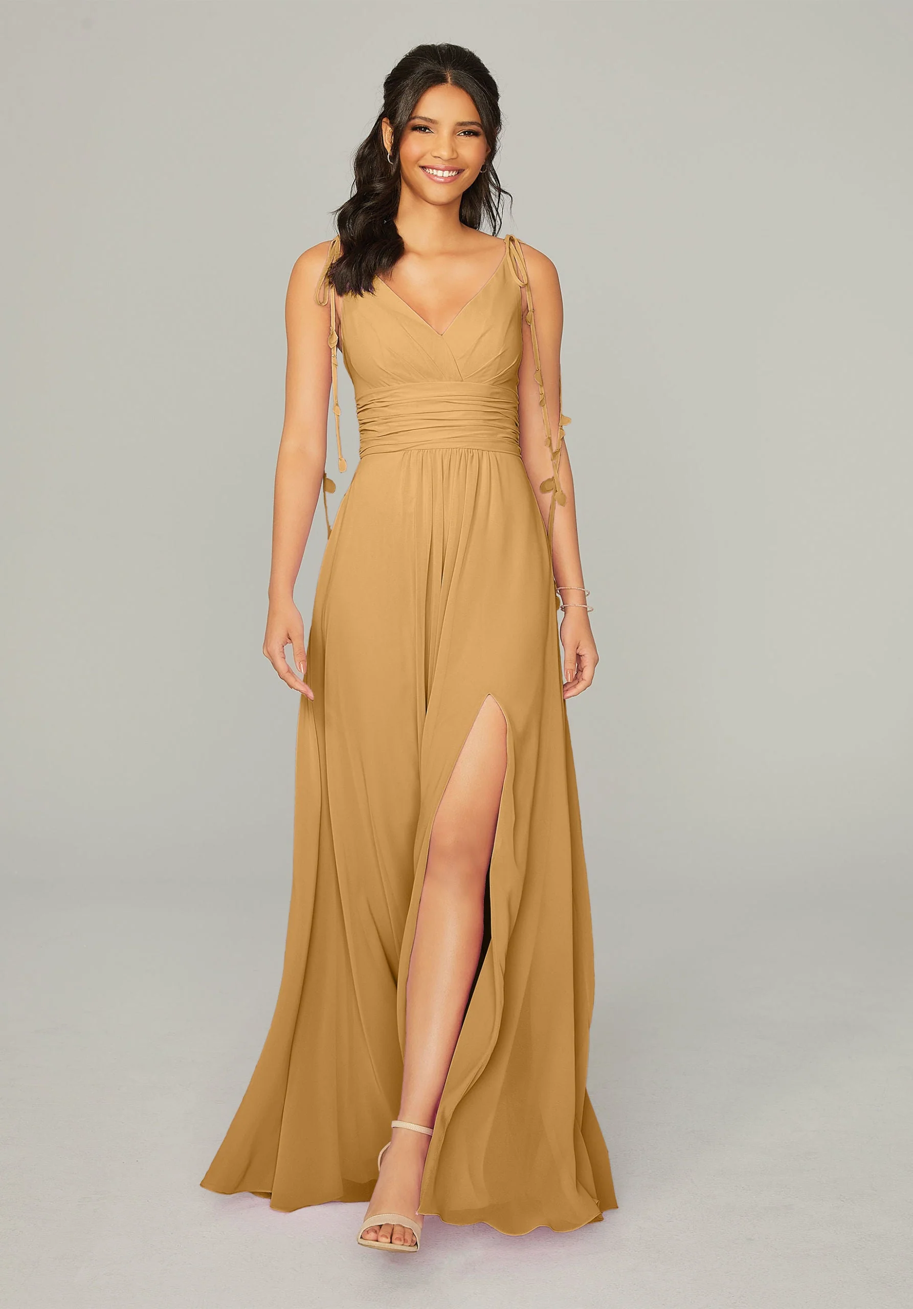Chiffon Bridesmaid Dress with Tassel Straps - Image 9