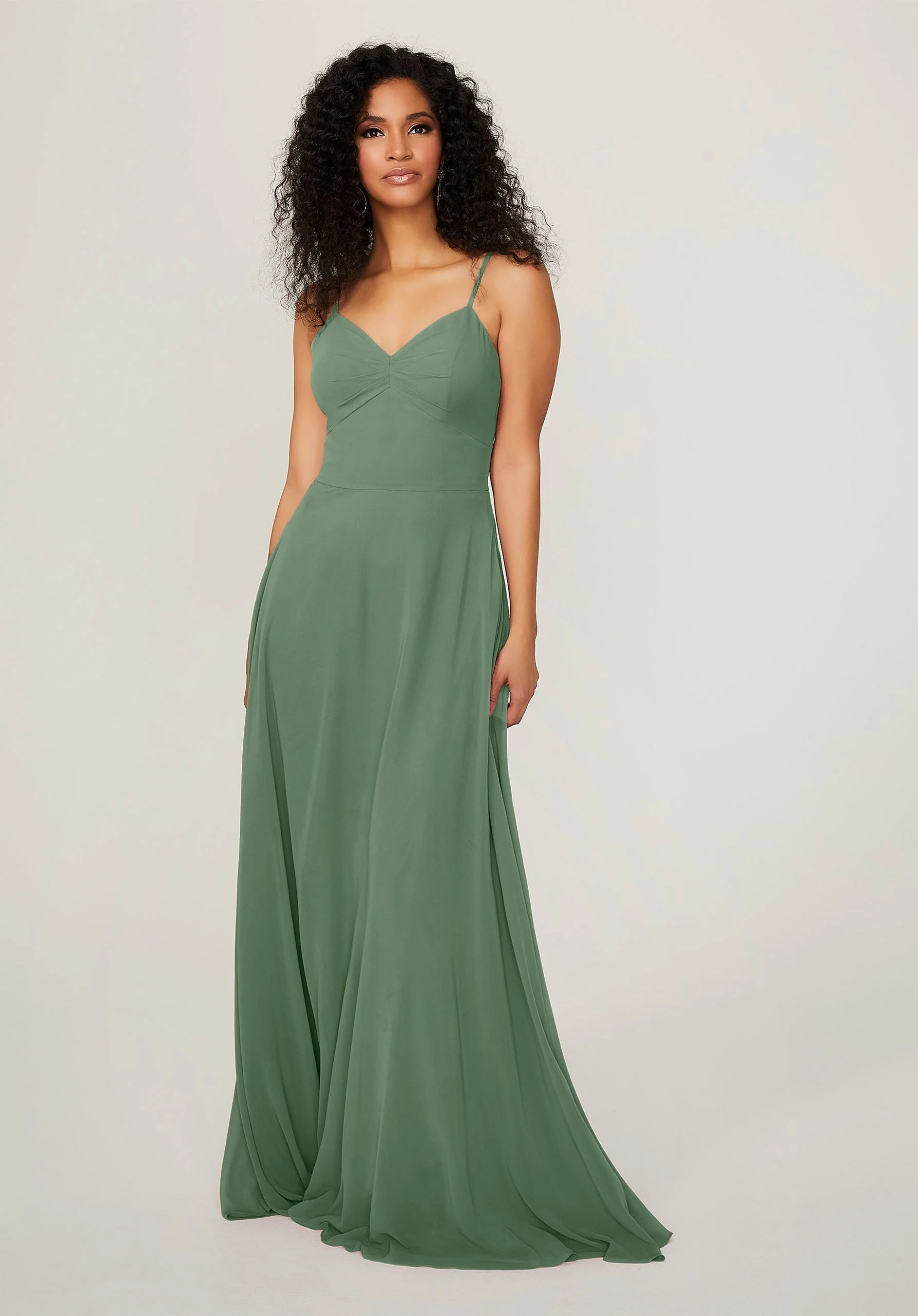 Chiffon Bridesmaid Dress with Tie Back Keyhole - Image 26