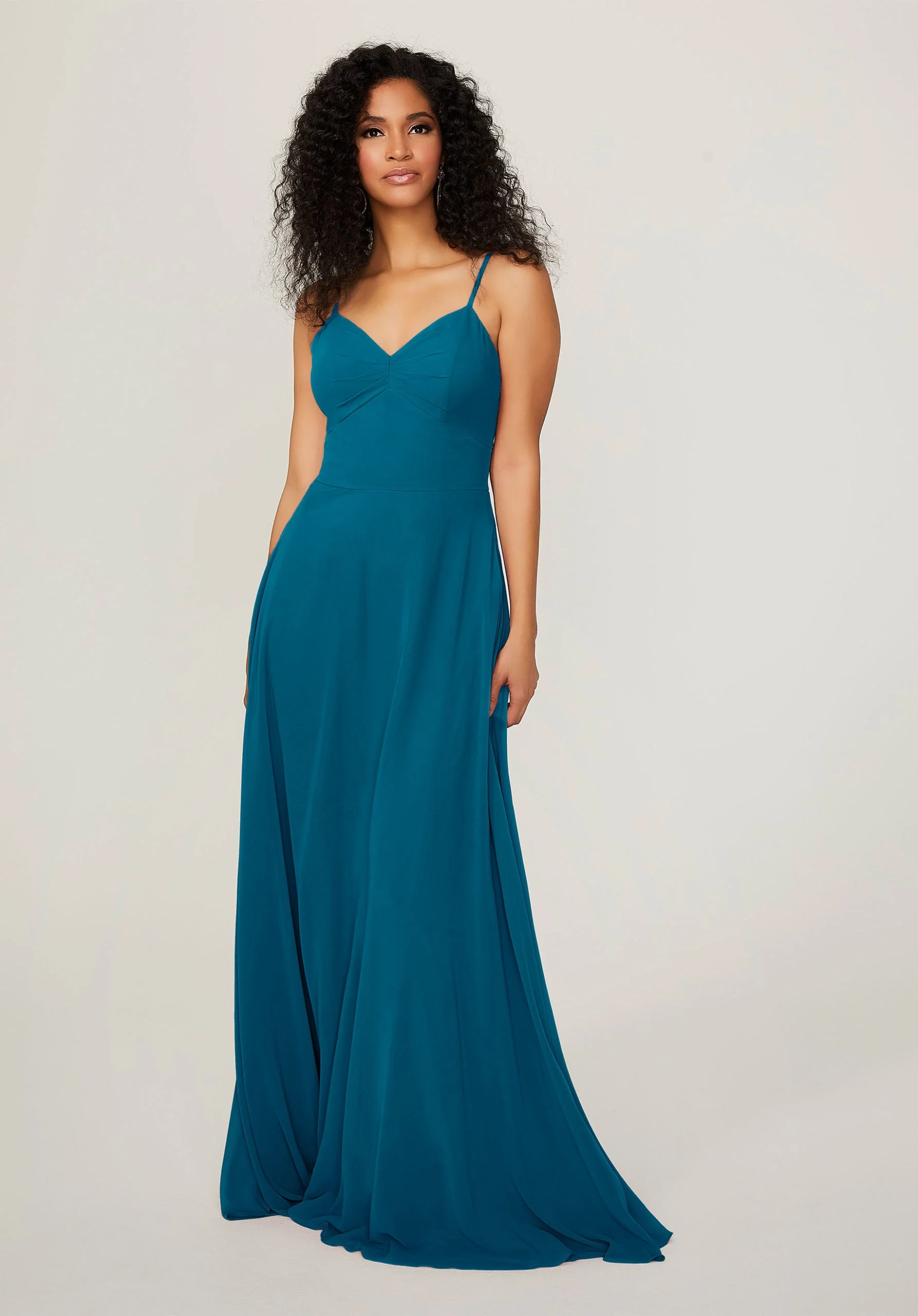 Chiffon Bridesmaid Dress with Tie Back Keyhole - Image 36