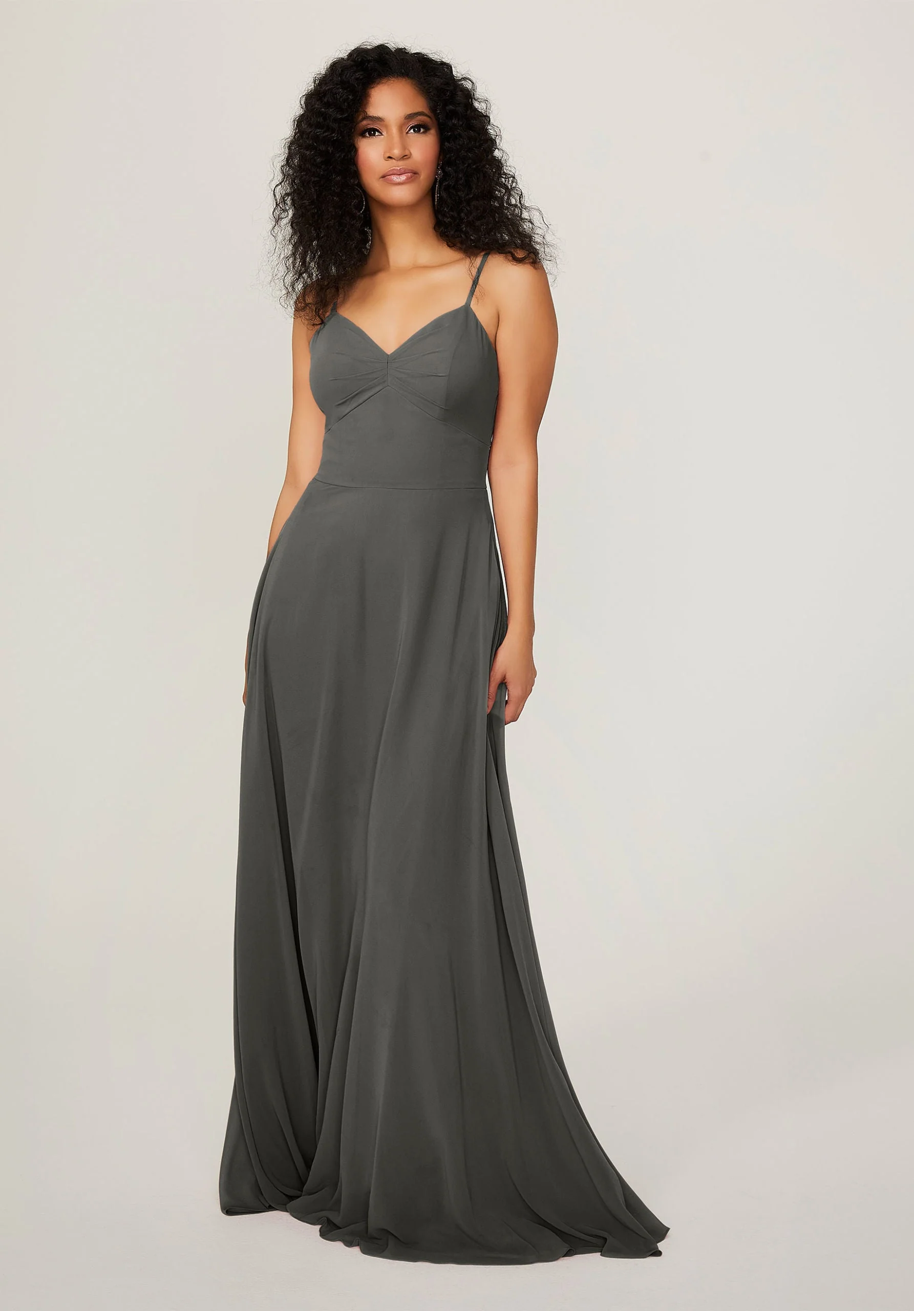 Chiffon Bridesmaid Dress with Tie Back Keyhole - Image 44