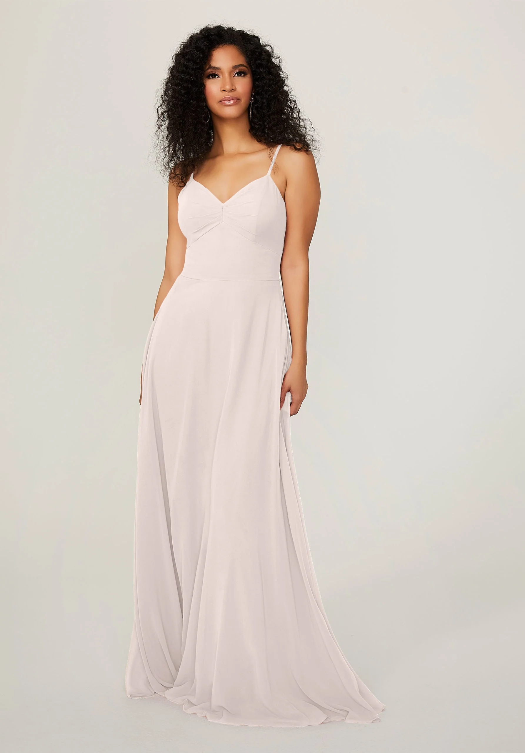 Chiffon Bridesmaid Dress with Tie Back Keyhole - Image 6