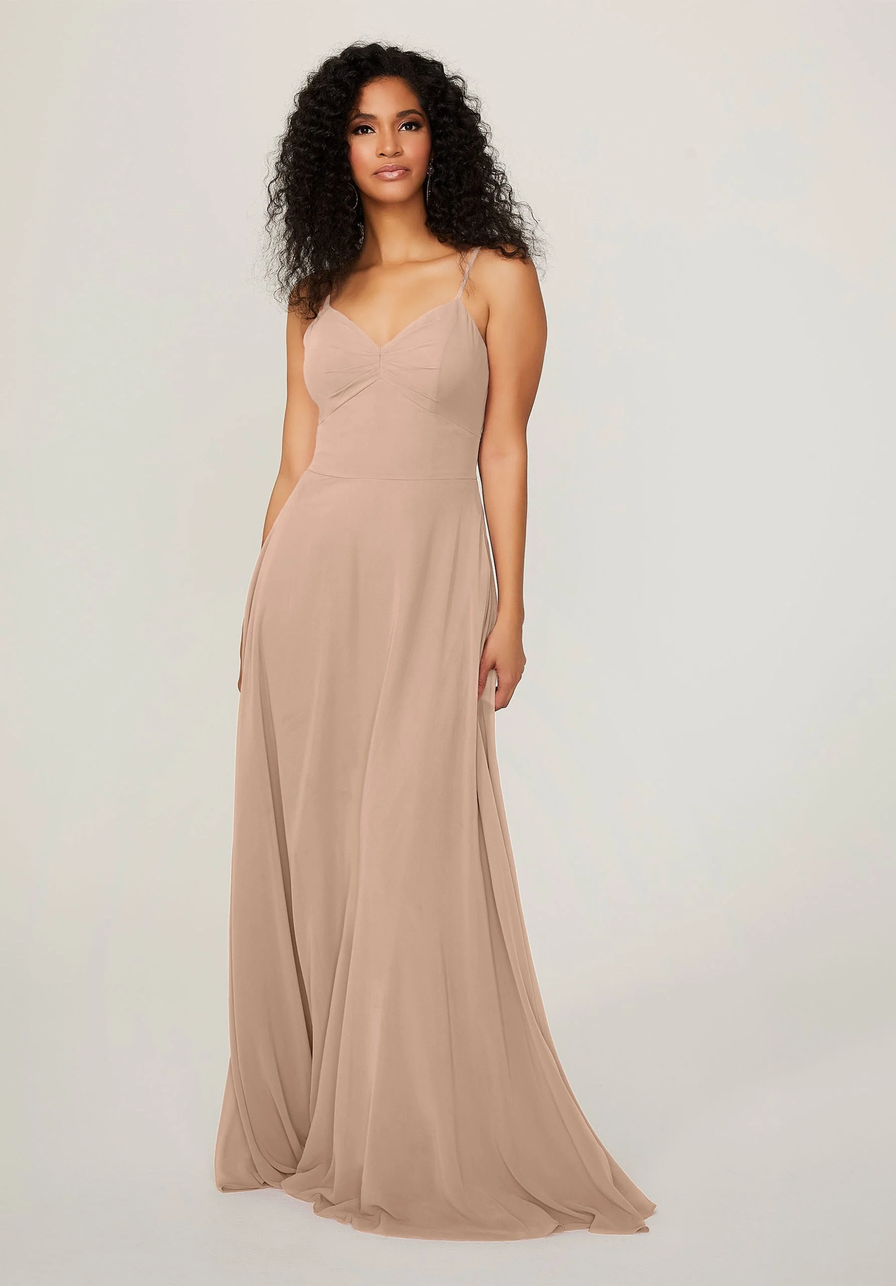 Chiffon Bridesmaid Dress with Tie Back Keyhole - Image 7