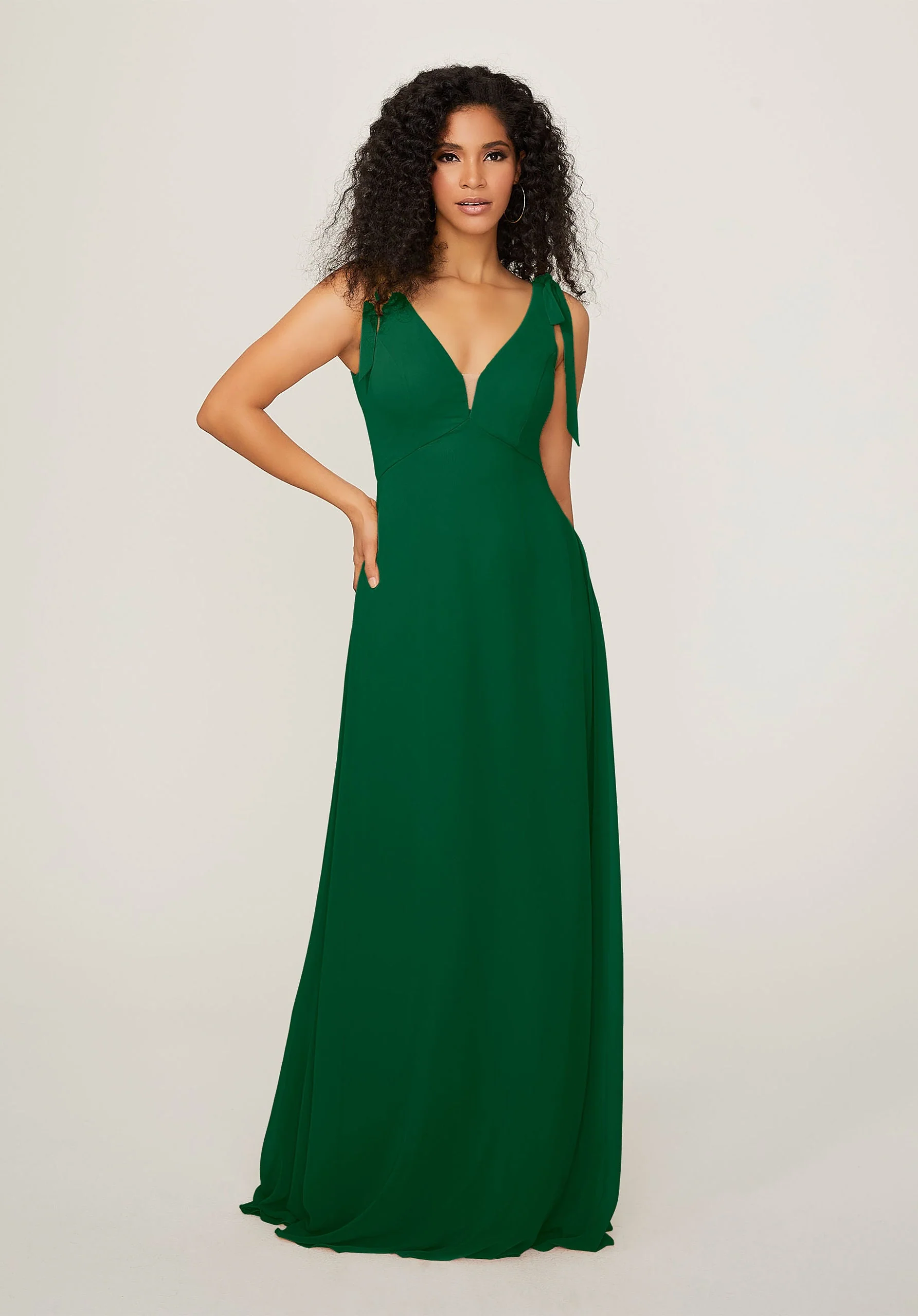Chiffon Bridesmaid Dress with Tied Straps - Image 39