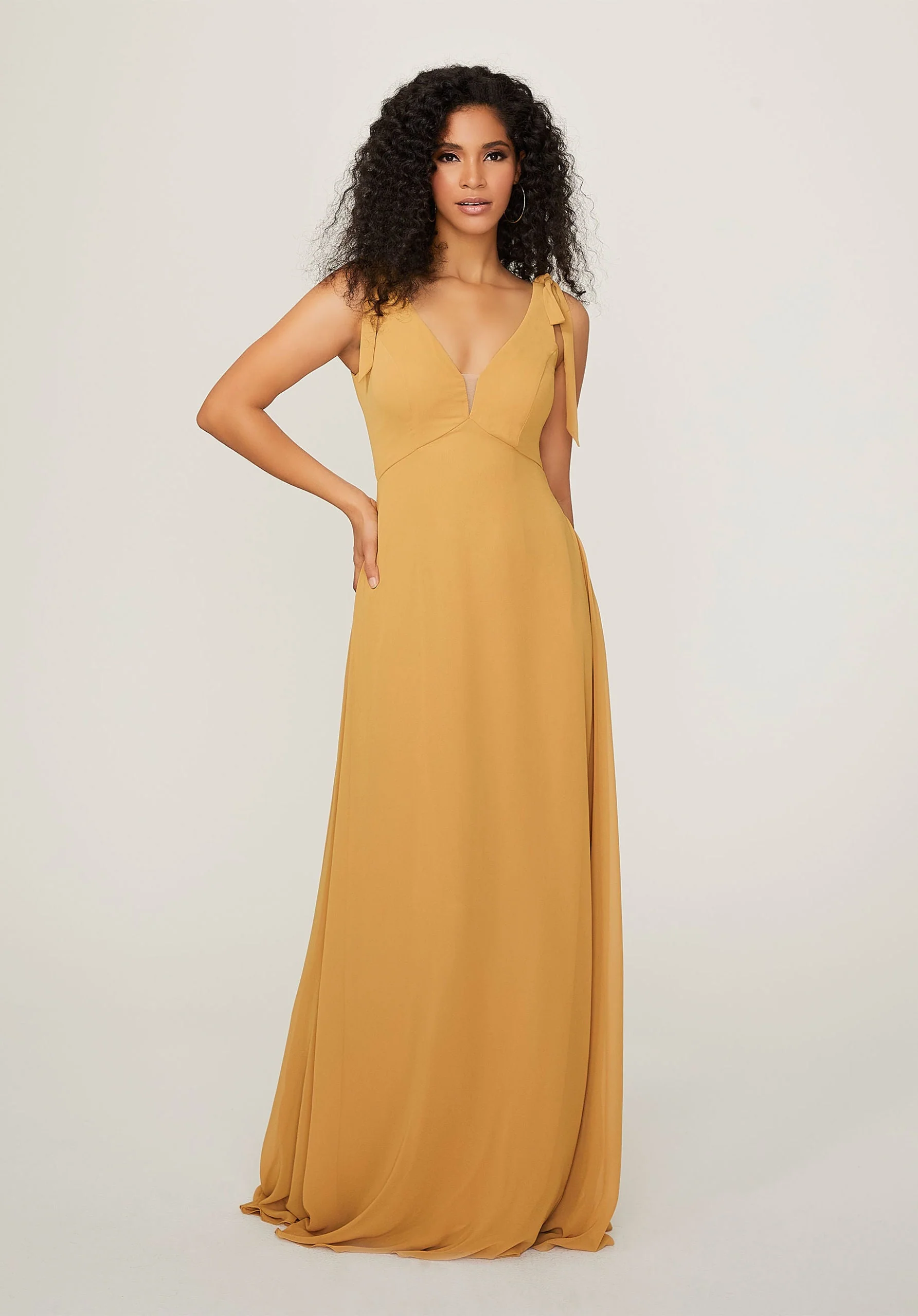 Chiffon Bridesmaid Dress with Tied Straps - Image 49