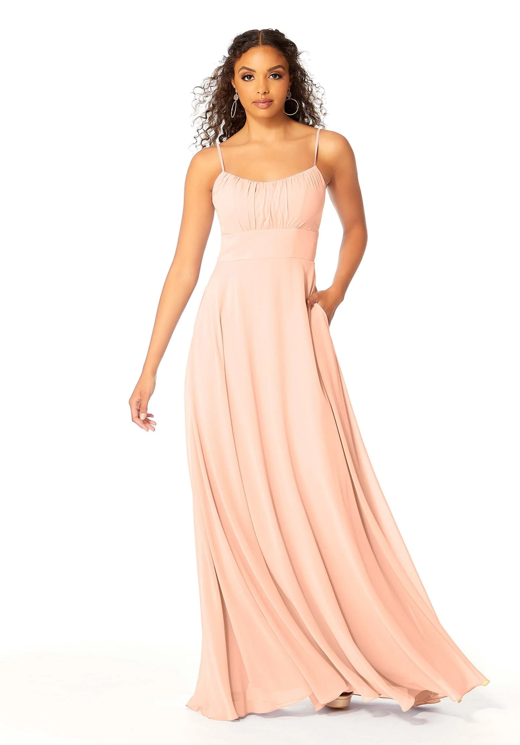 Chiffon Bridesmaids Dress with Ruched Bodice - Image 10