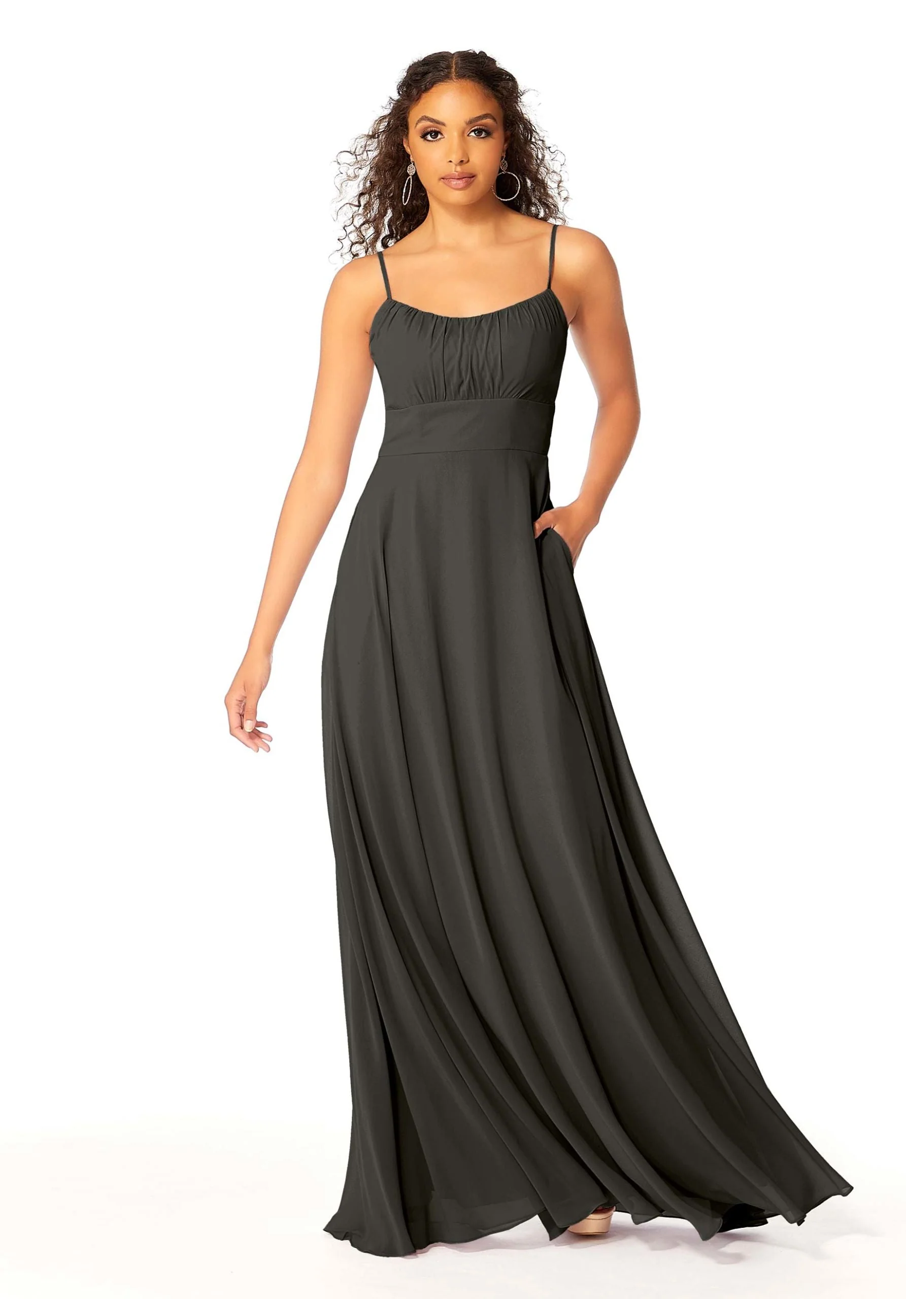 Chiffon Bridesmaids Dress with Ruched Bodice - Image 16