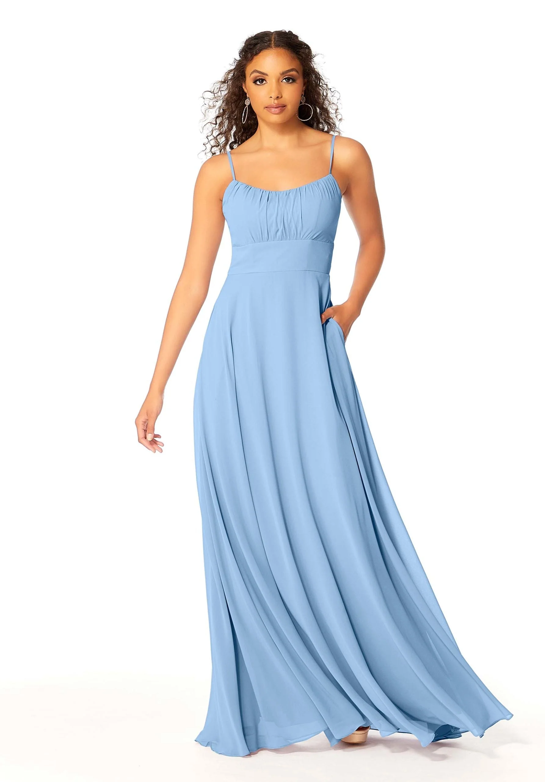 Chiffon Bridesmaids Dress with Ruched Bodice - Image 19