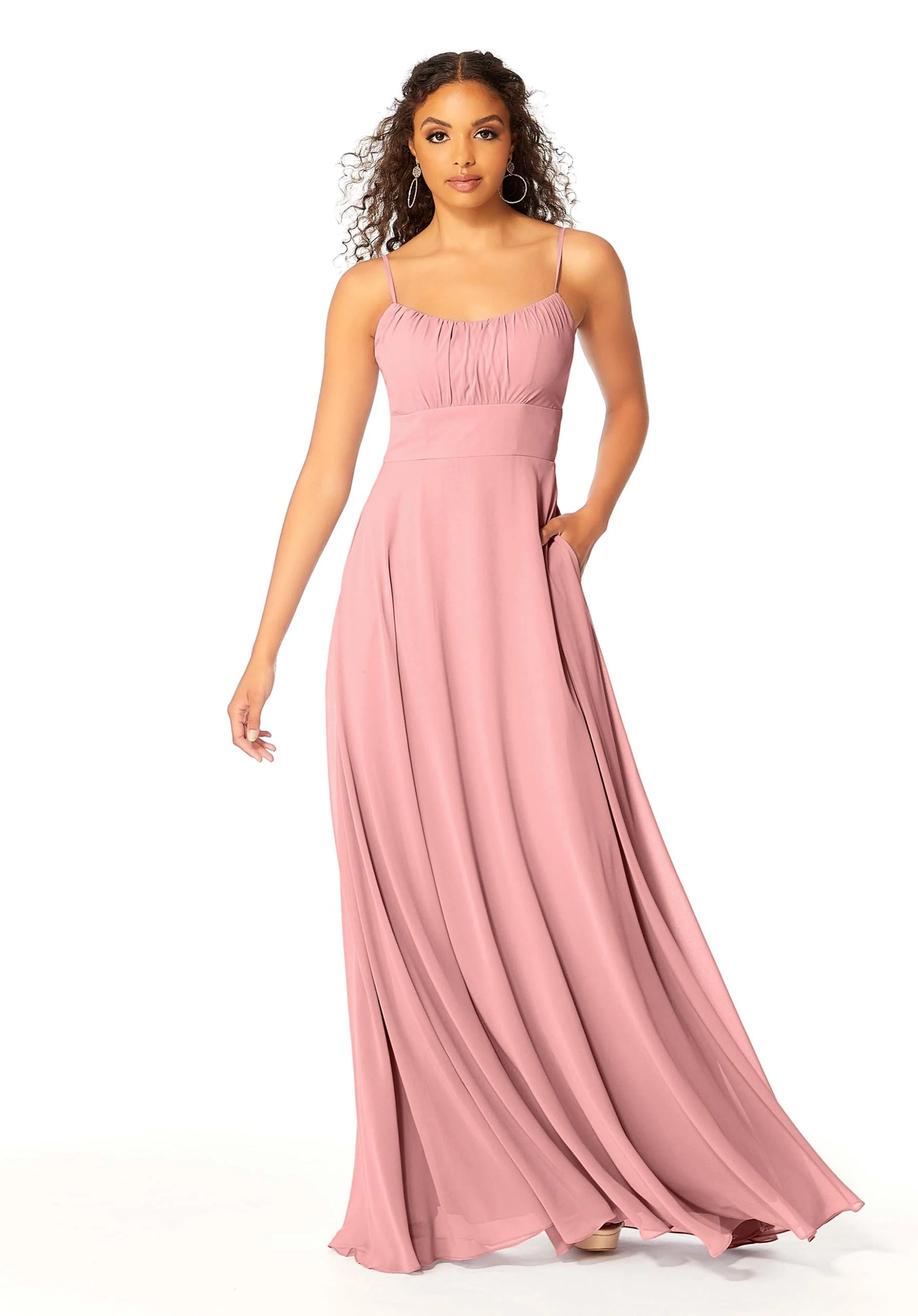 Chiffon Bridesmaids Dress with Ruched Bodice - Image 21