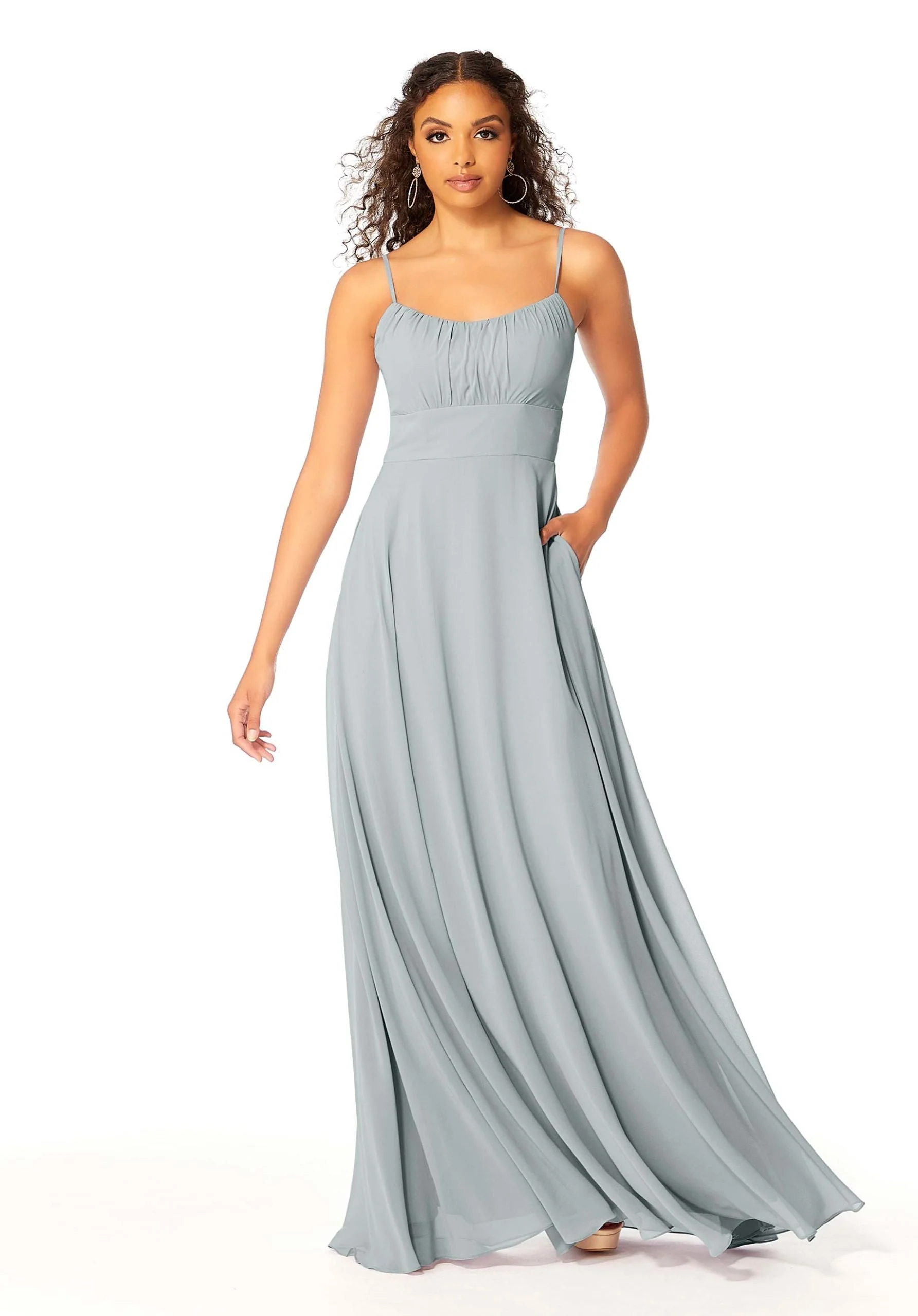 Chiffon Bridesmaids Dress with Ruched Bodice - Image 23