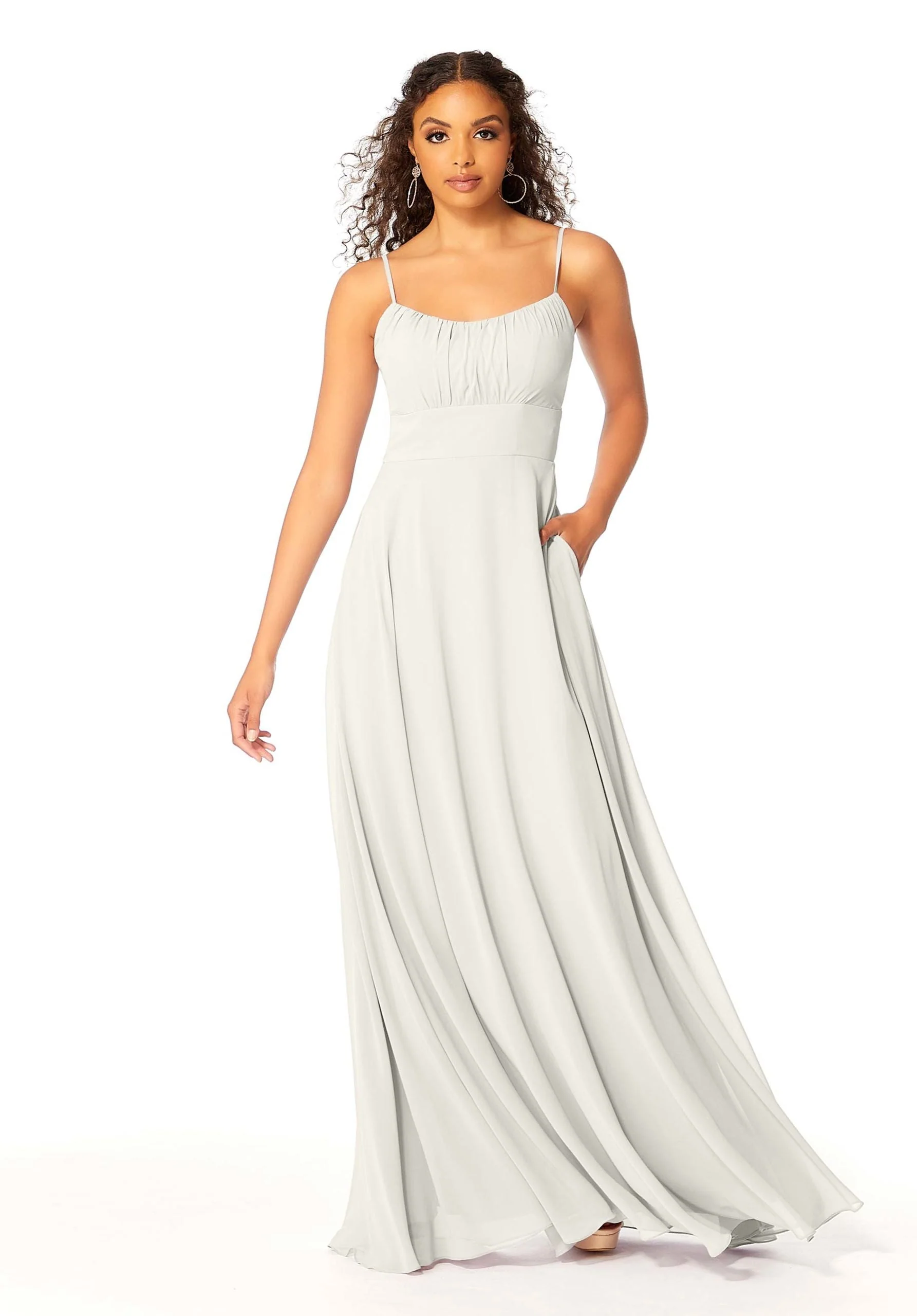 Chiffon Bridesmaids Dress with Ruched Bodice - Image 30
