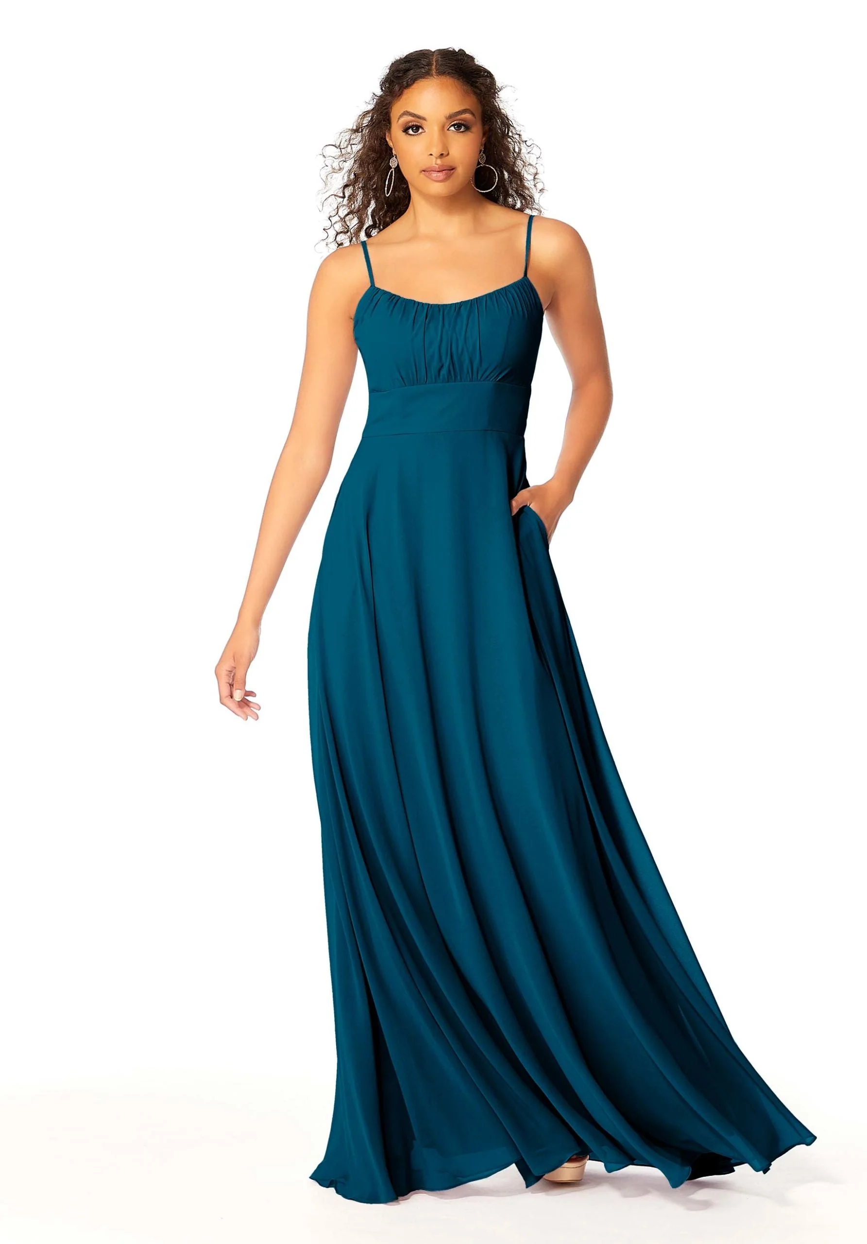 Chiffon Bridesmaids Dress with Ruched Bodice - Image 32