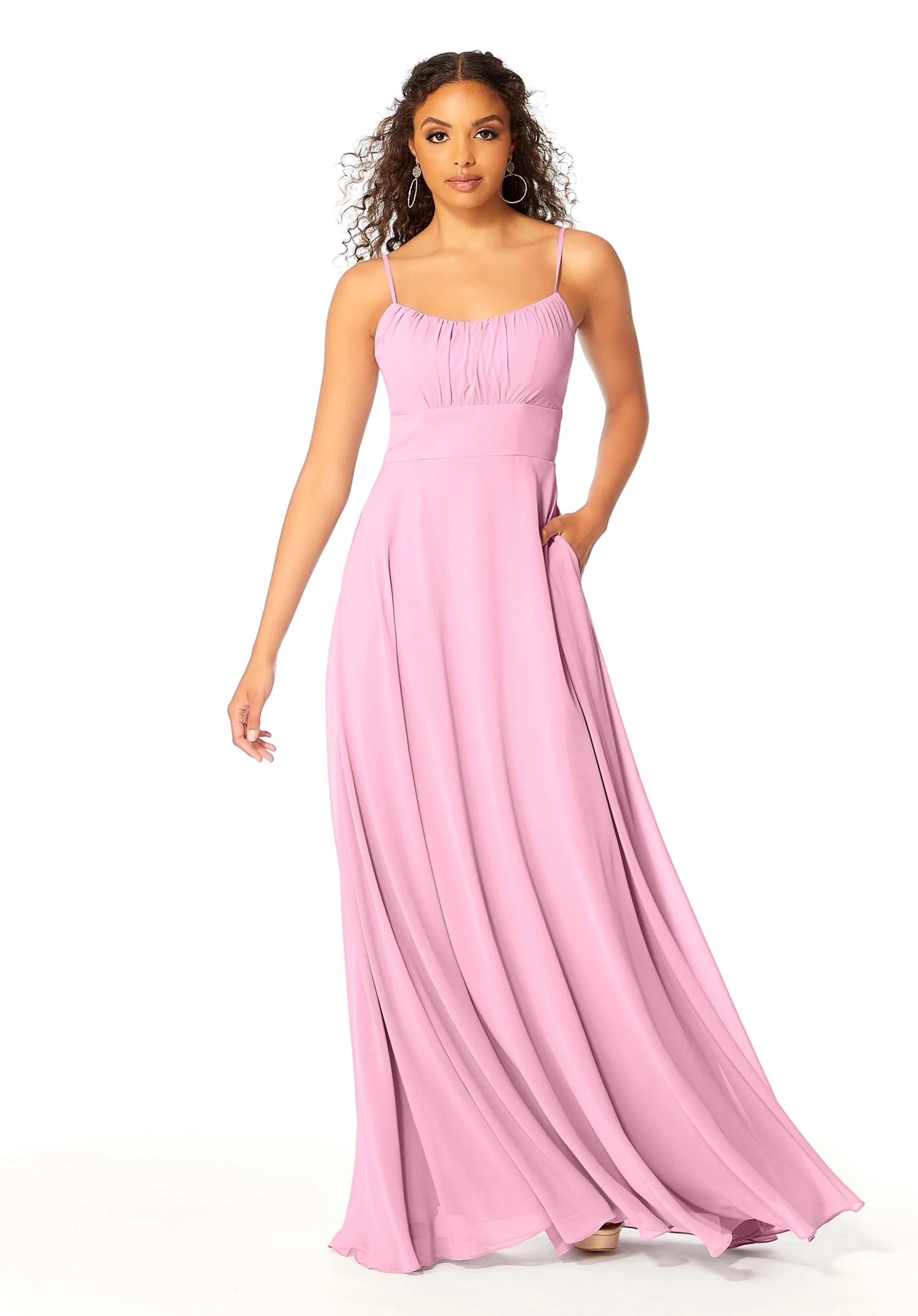 Chiffon Bridesmaids Dress with Ruched Bodice - Image 38