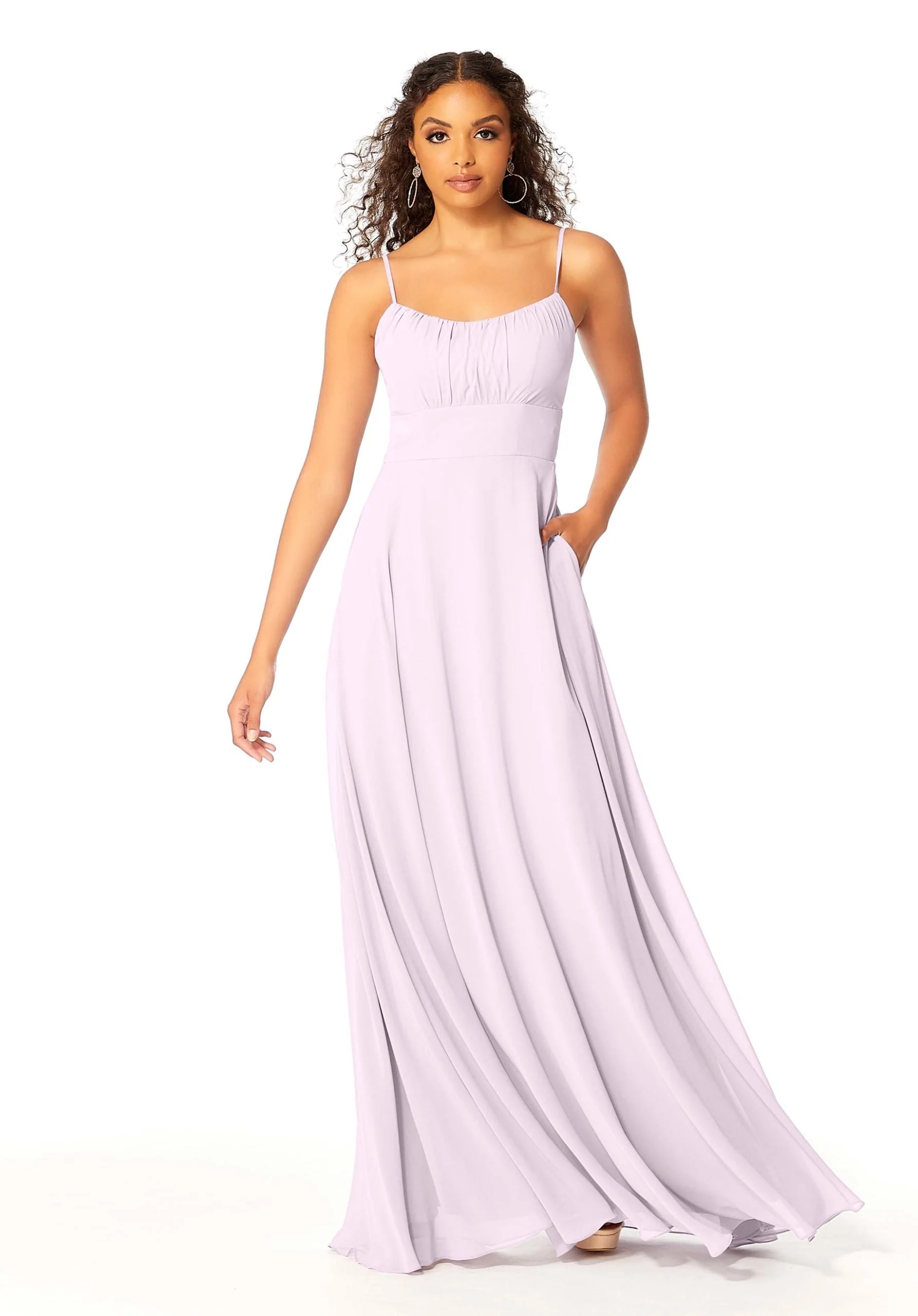 Chiffon Bridesmaids Dress with Ruched Bodice - Image 54