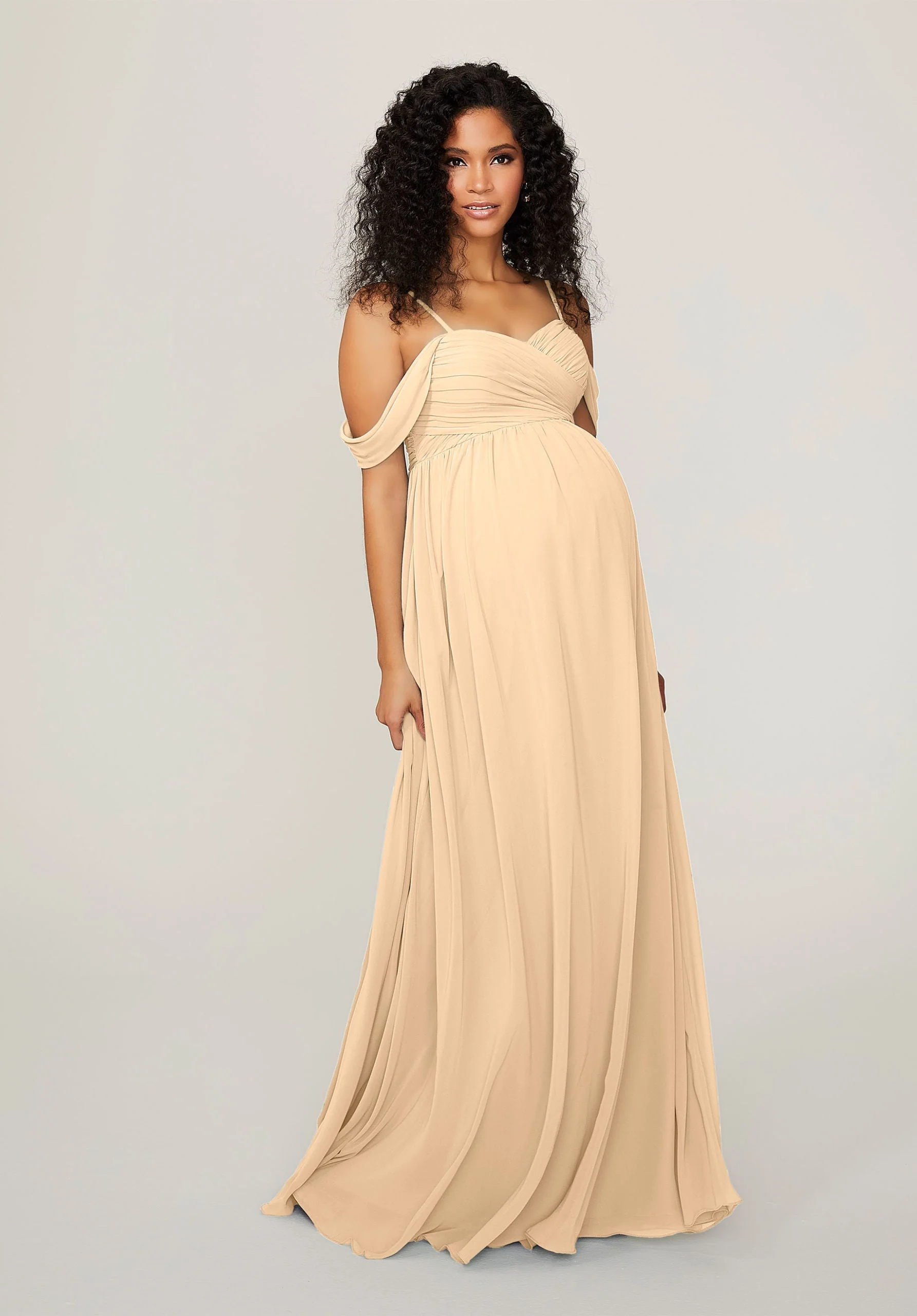 Chiffon Maternity Bridesmaid Dress with Draped Bodice - Image 50