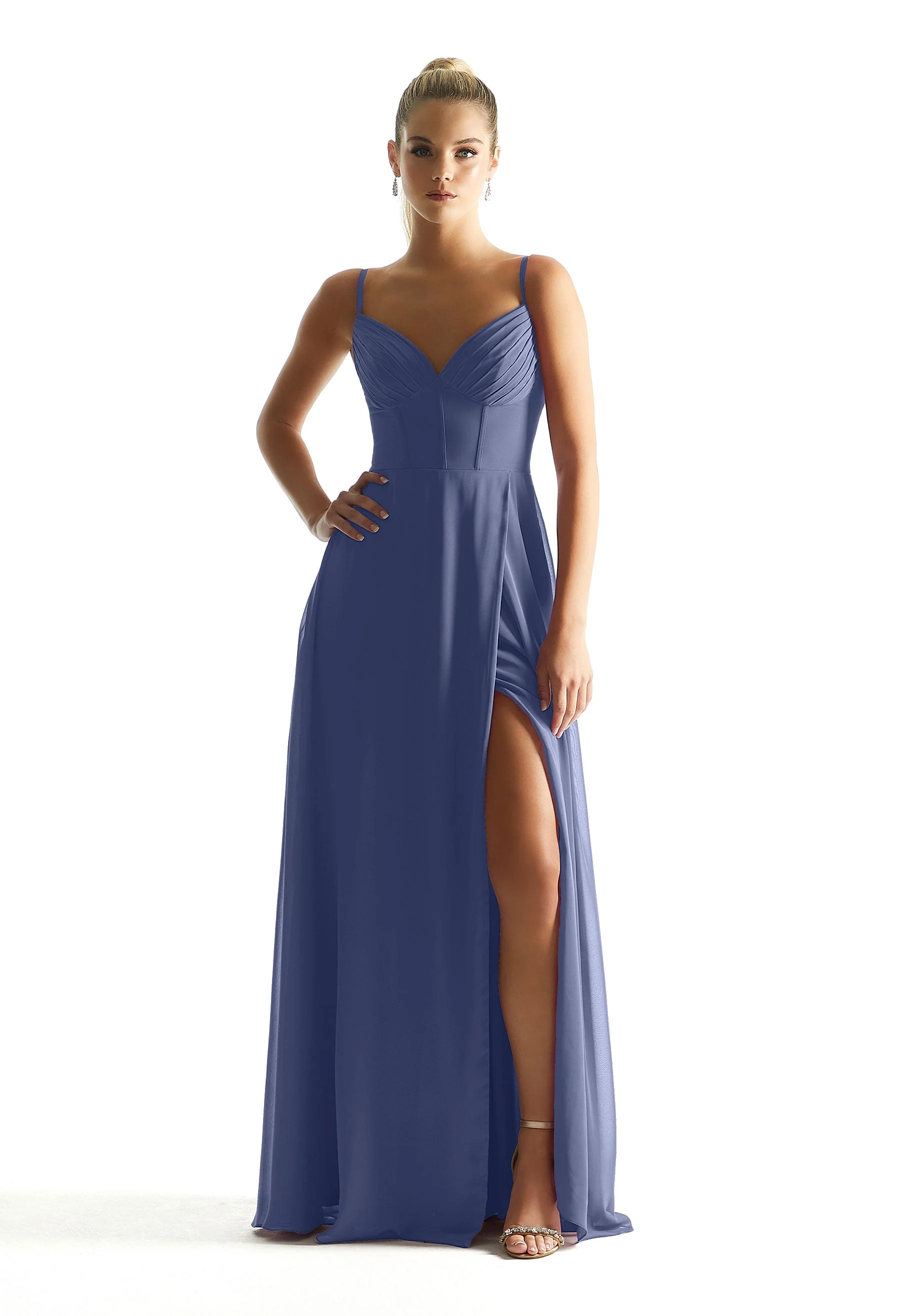 Corset Boned Chiffon Bridesmaid Dress - Image 10