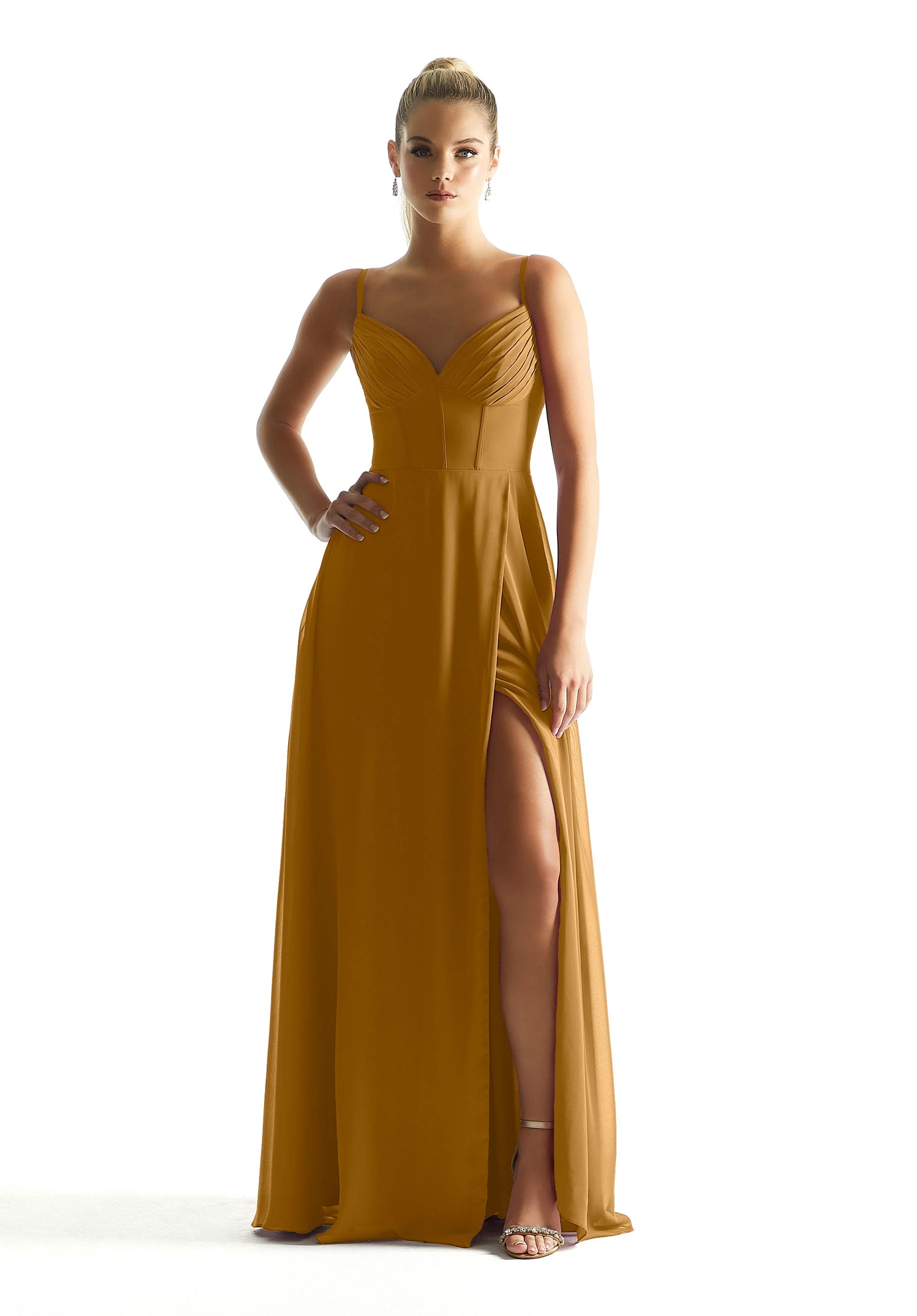 Corset Boned Chiffon Bridesmaid Dress - Image 12