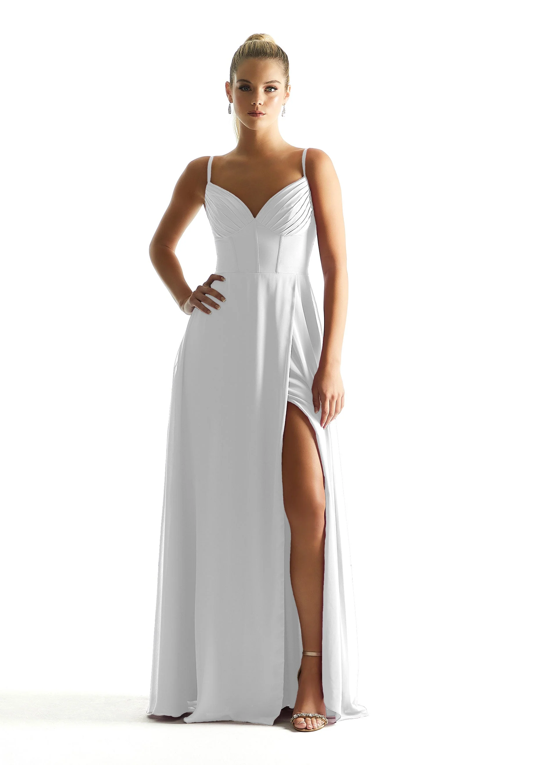 Corset Boned Chiffon Bridesmaid Dress - Image 16