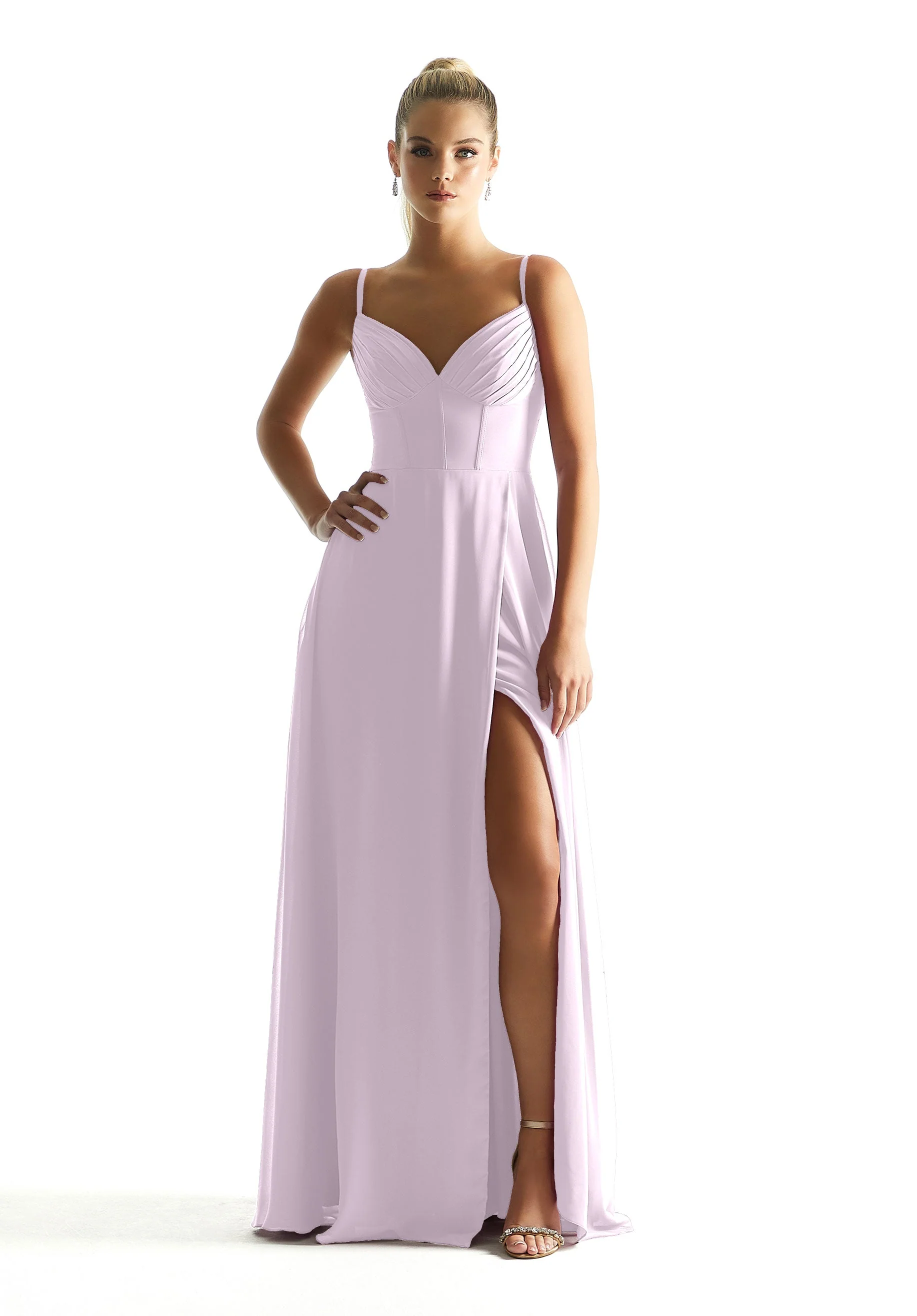 Corset Boned Chiffon Bridesmaid Dress - Image 55