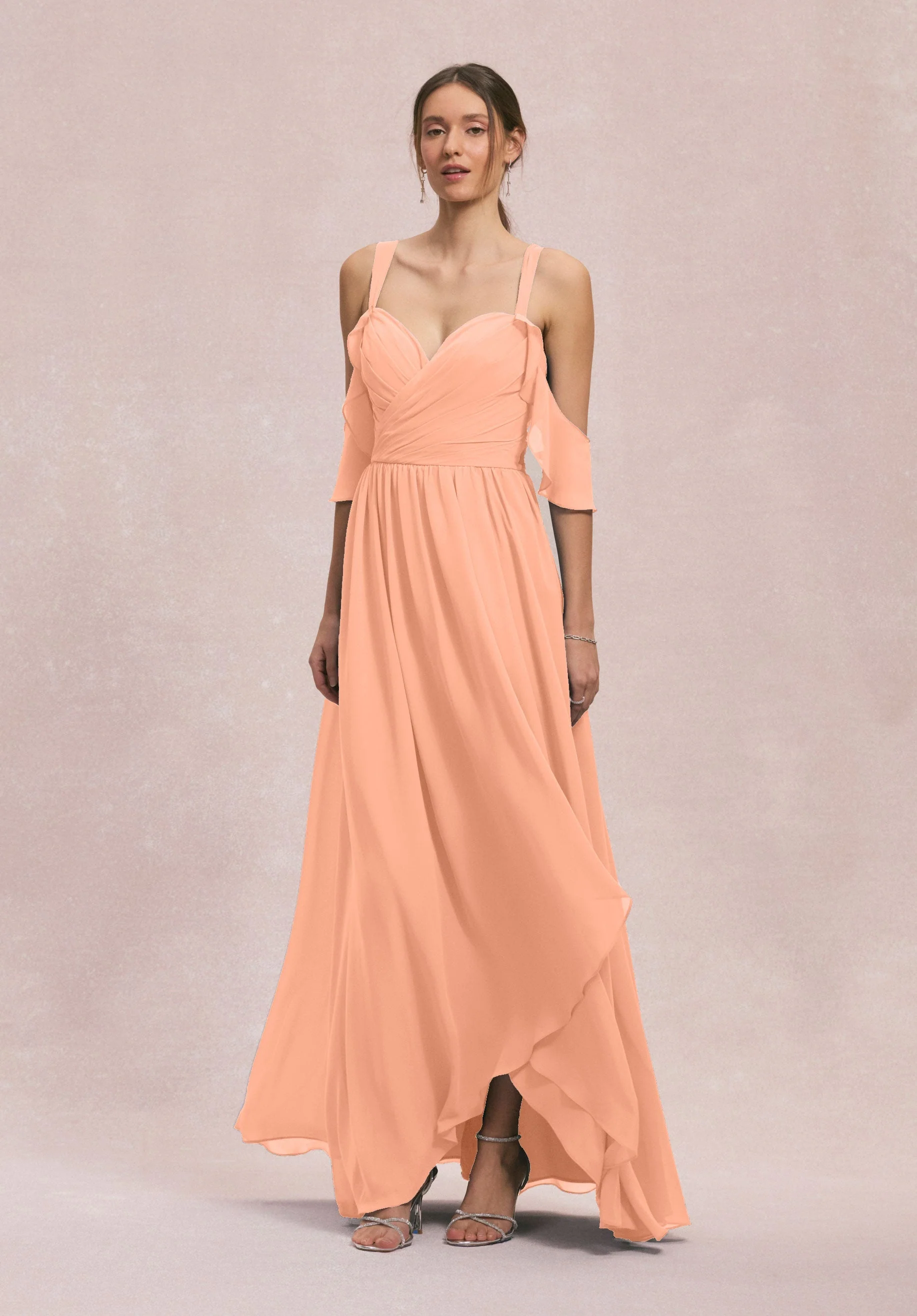 Criss Cross Draped Sweetheart Chiffon Bridesmaid Dress - Image 38