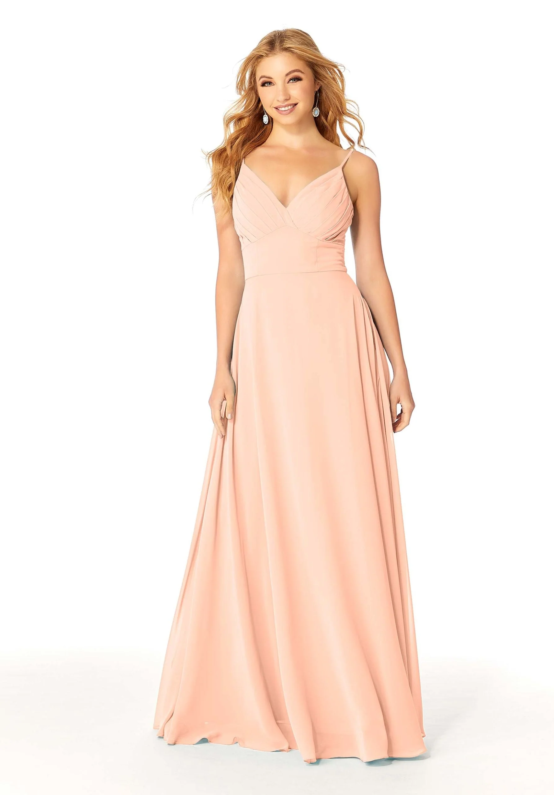 Draped Empire Chiffon Bridesmaid Dress - Image 10