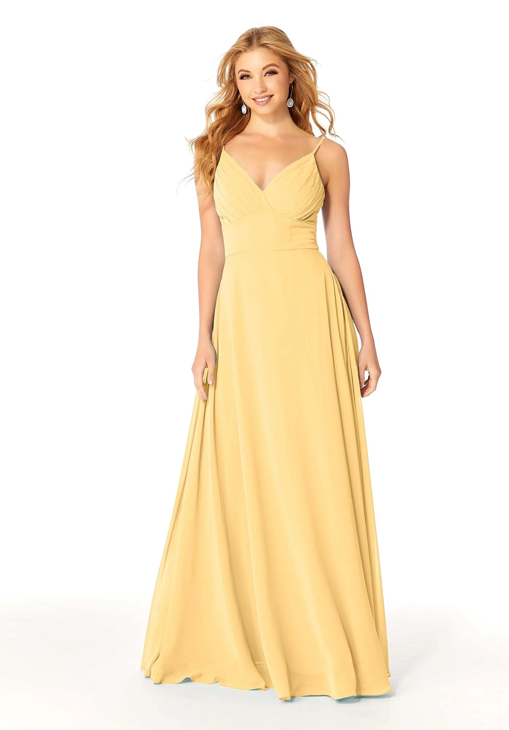 Draped Empire Chiffon Bridesmaid Dress - Image 13