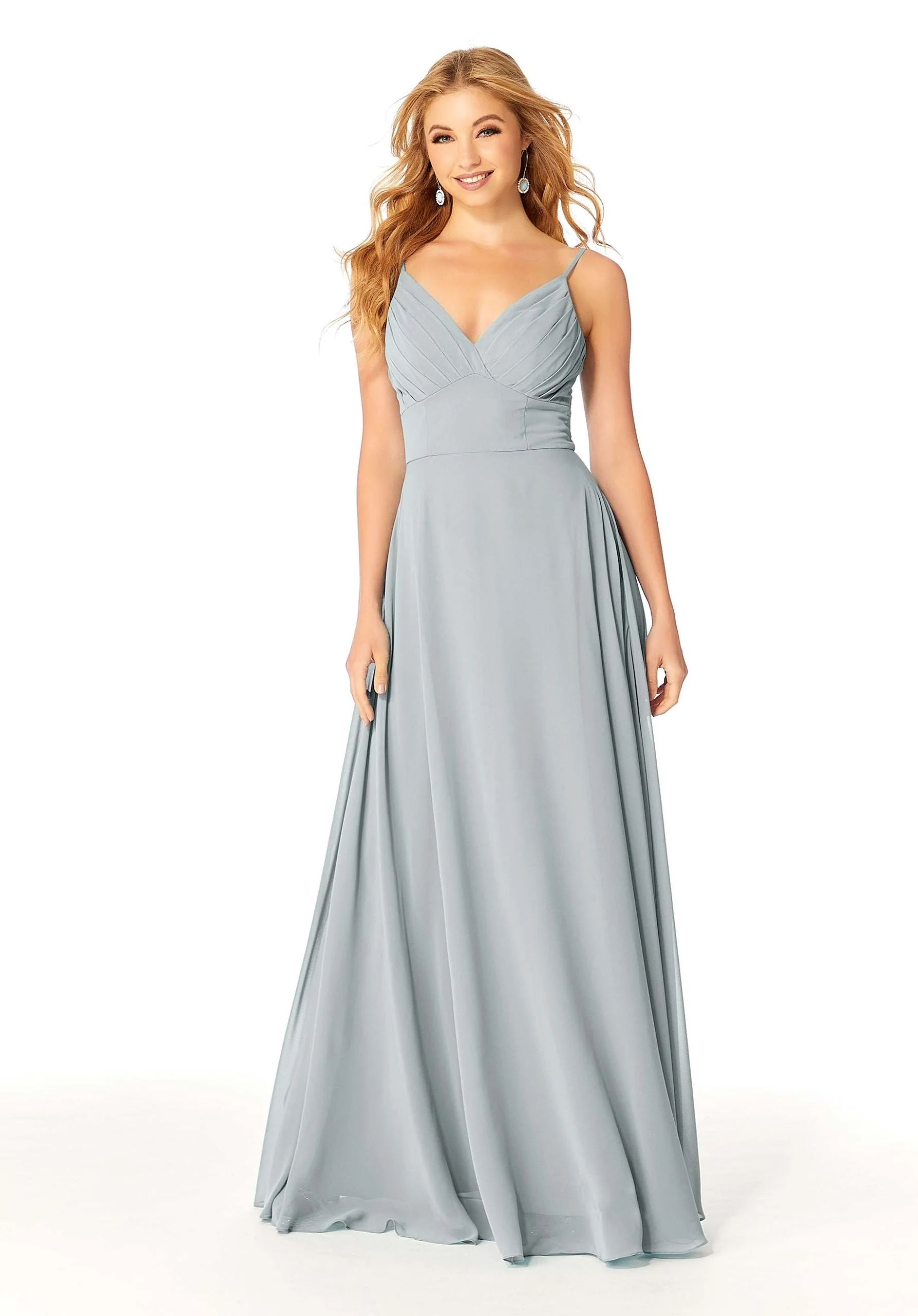 Draped Empire Chiffon Bridesmaid Dress - Image 23