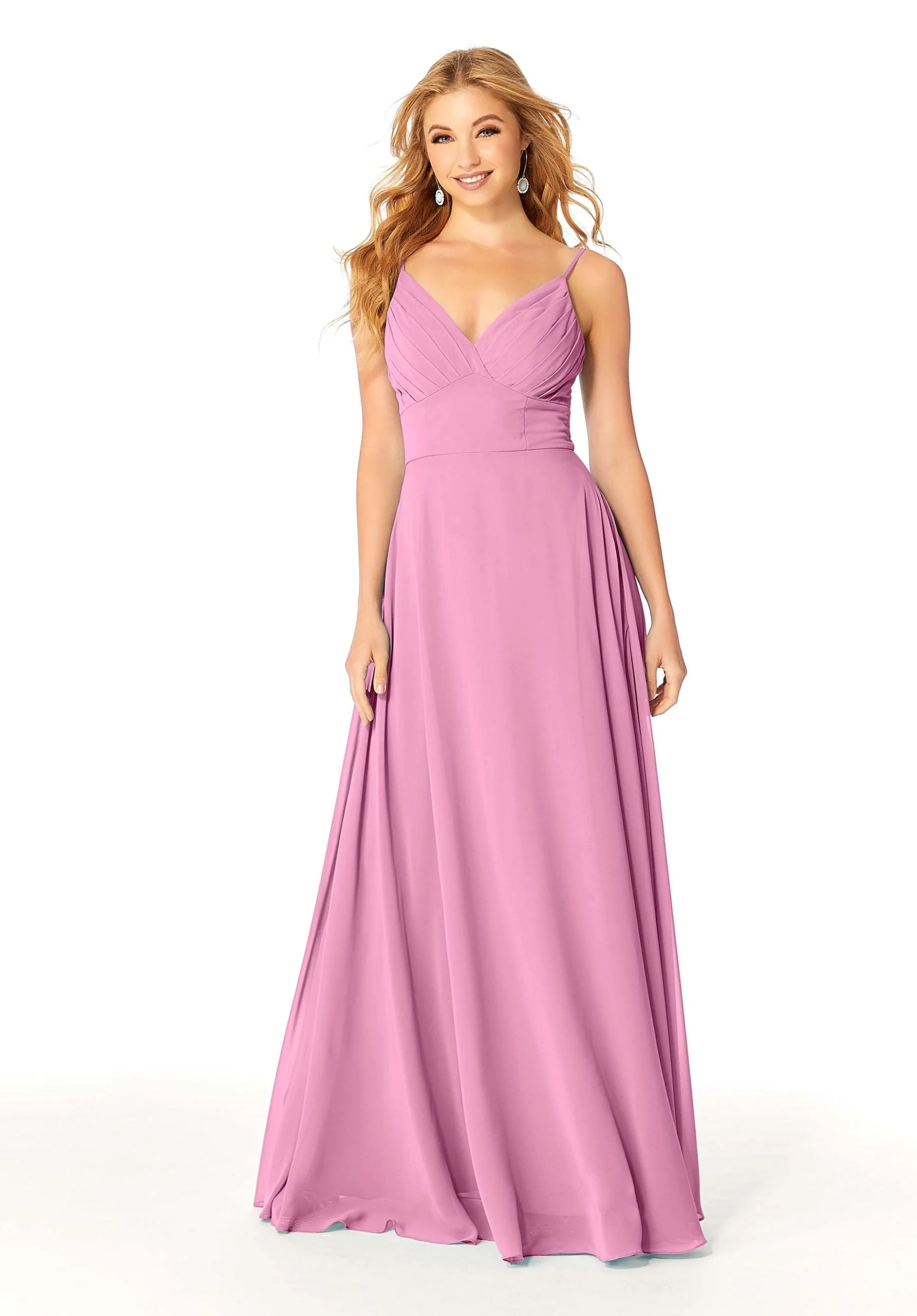 Draped Empire Chiffon Bridesmaid Dress - Image 8