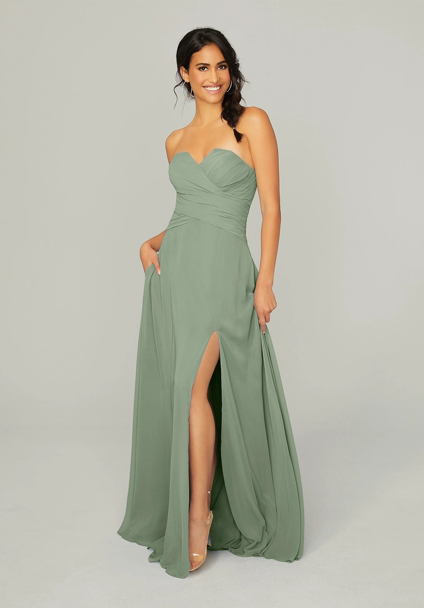Draped, Sweetheart Bridesmaid Dress - Image 37