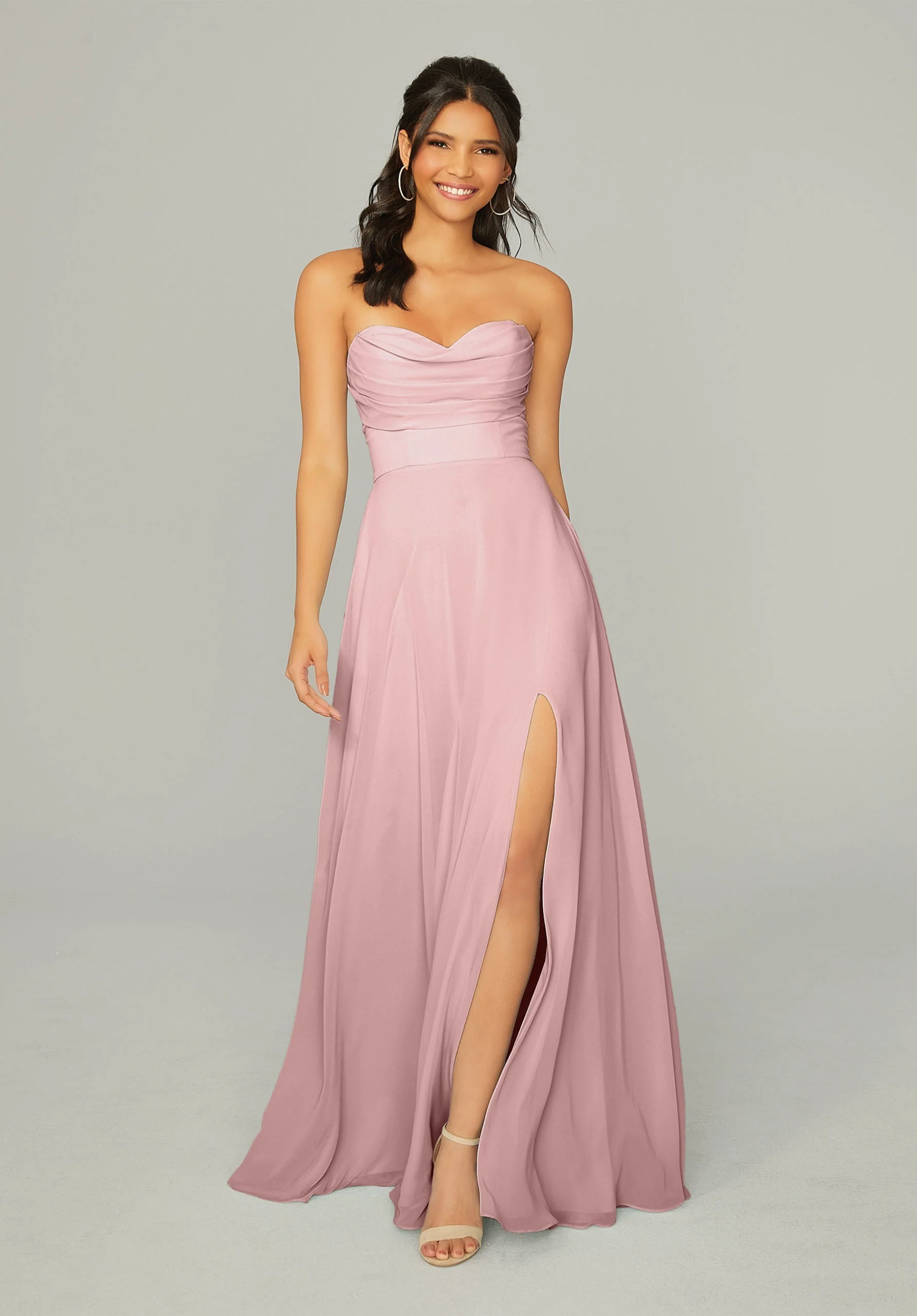 Draped Sweetheart Chiffon Bridesmaid Dress - Image 26
