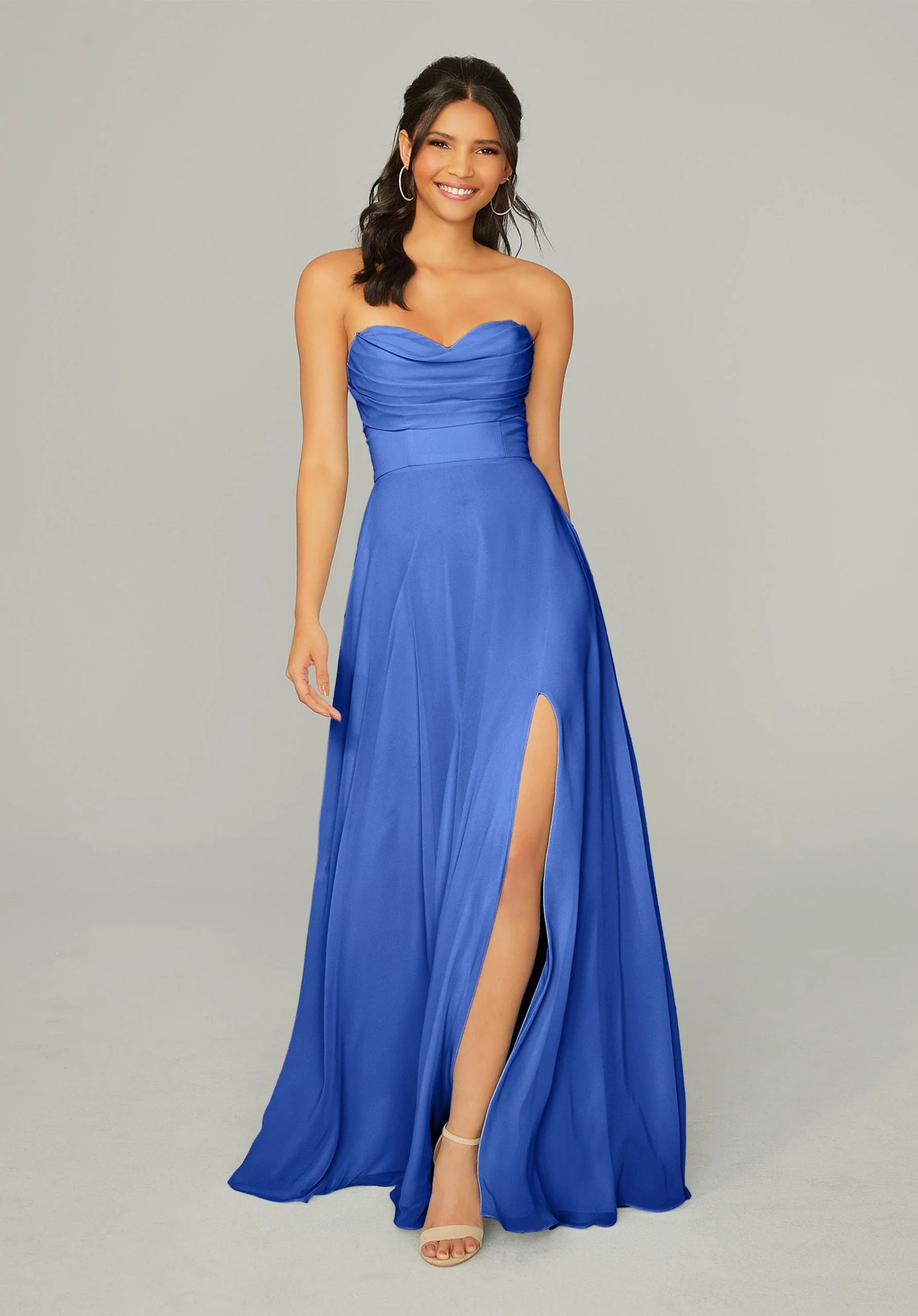 Draped Sweetheart Chiffon Bridesmaid Dress - Image 5