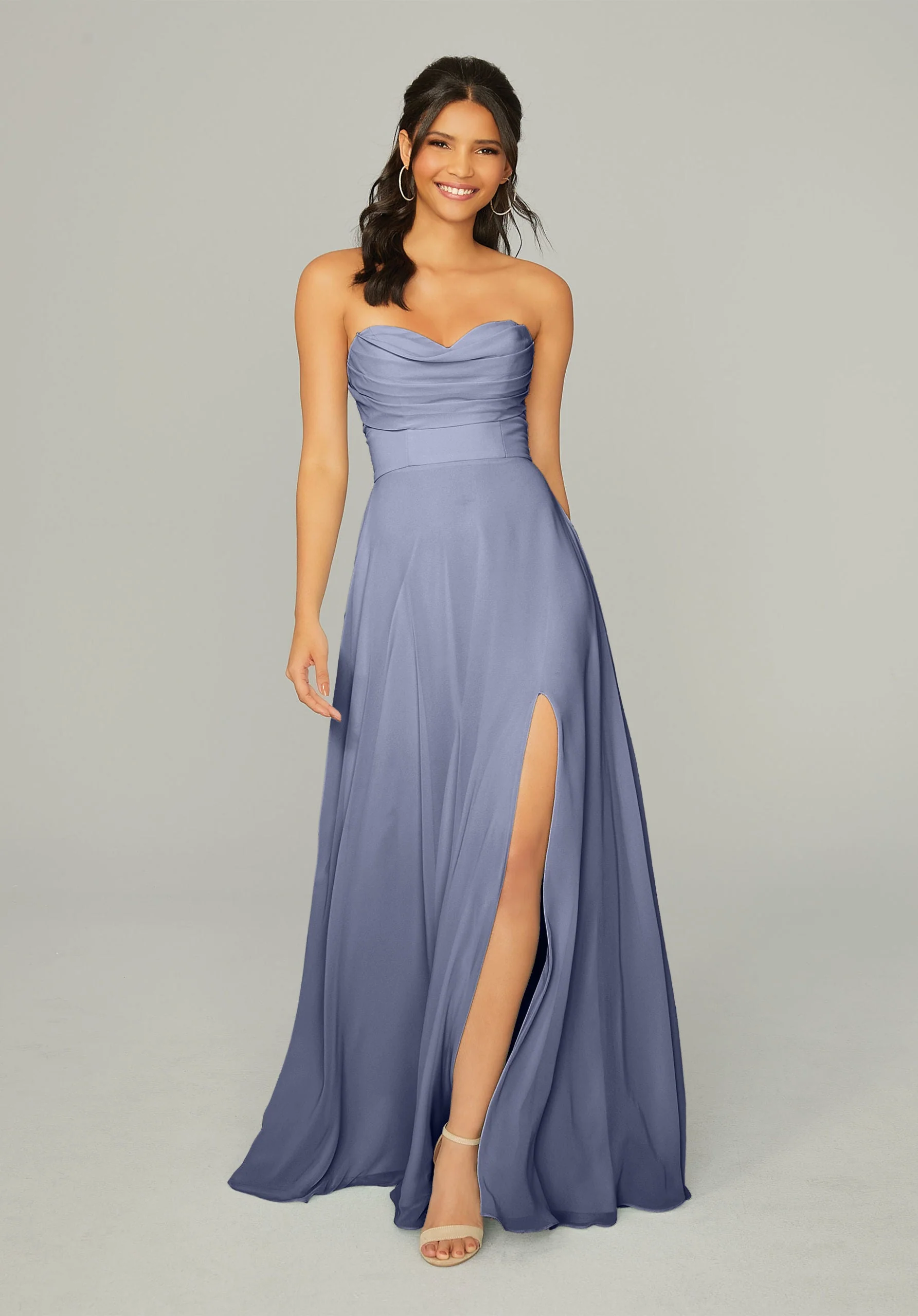 Draped Sweetheart Chiffon Bridesmaid Dress - Image 8