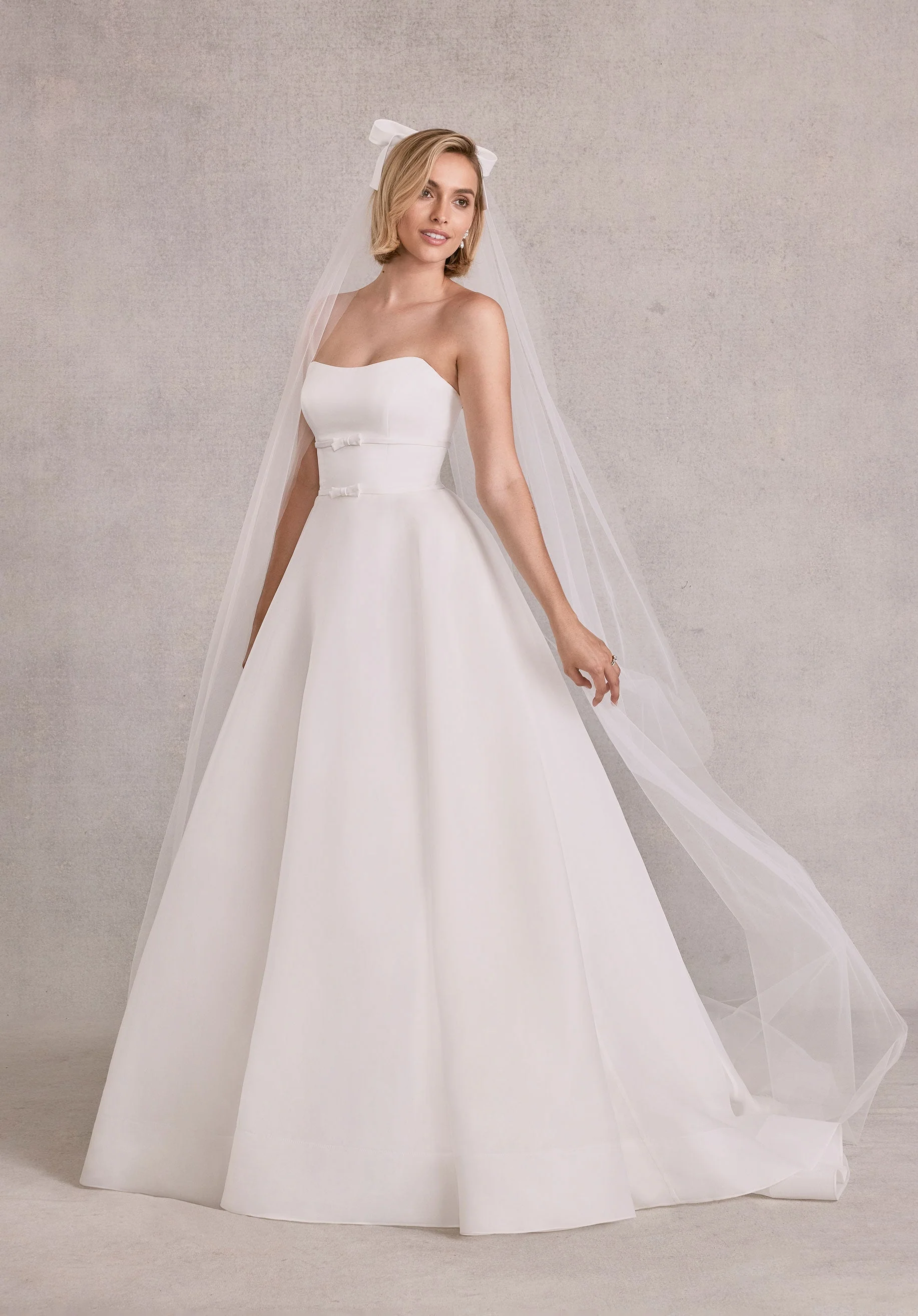 Cathedral Length Tulle Veil with Satin Bow
