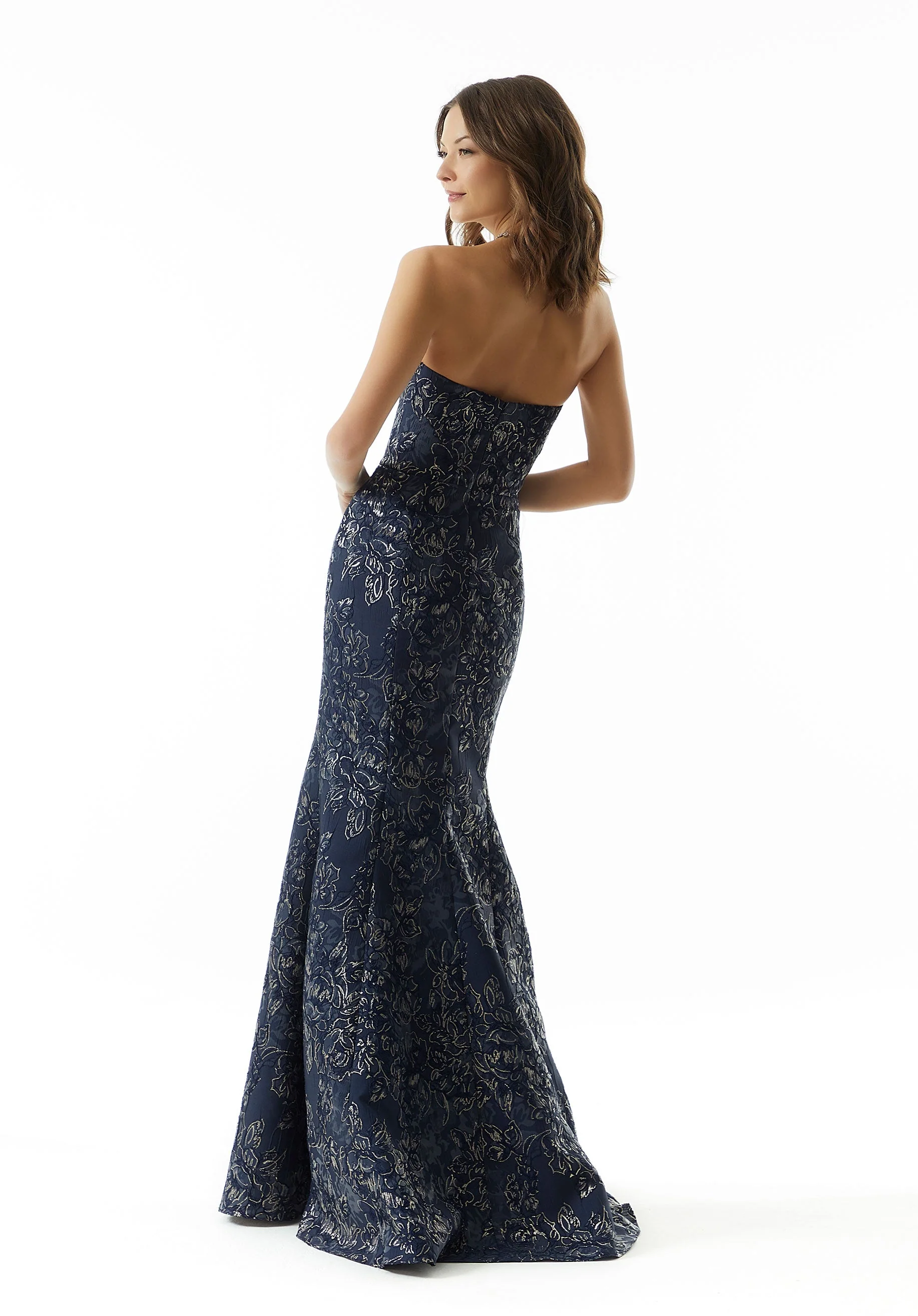 Fit and Flare Evening Gown with Detachable Wrap - Image 7