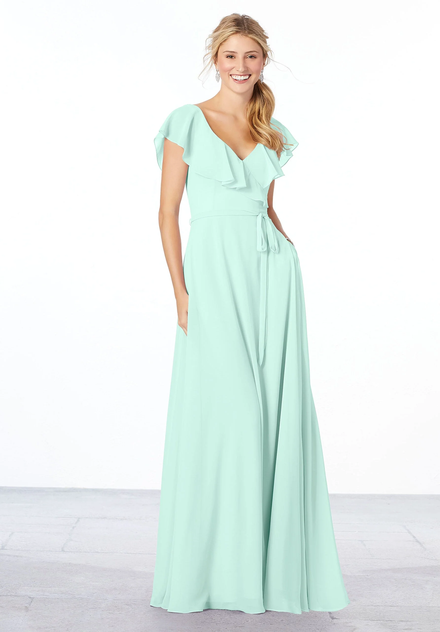 Flutter Sleeve Chiffon Bridesmaid Dress - Image 20