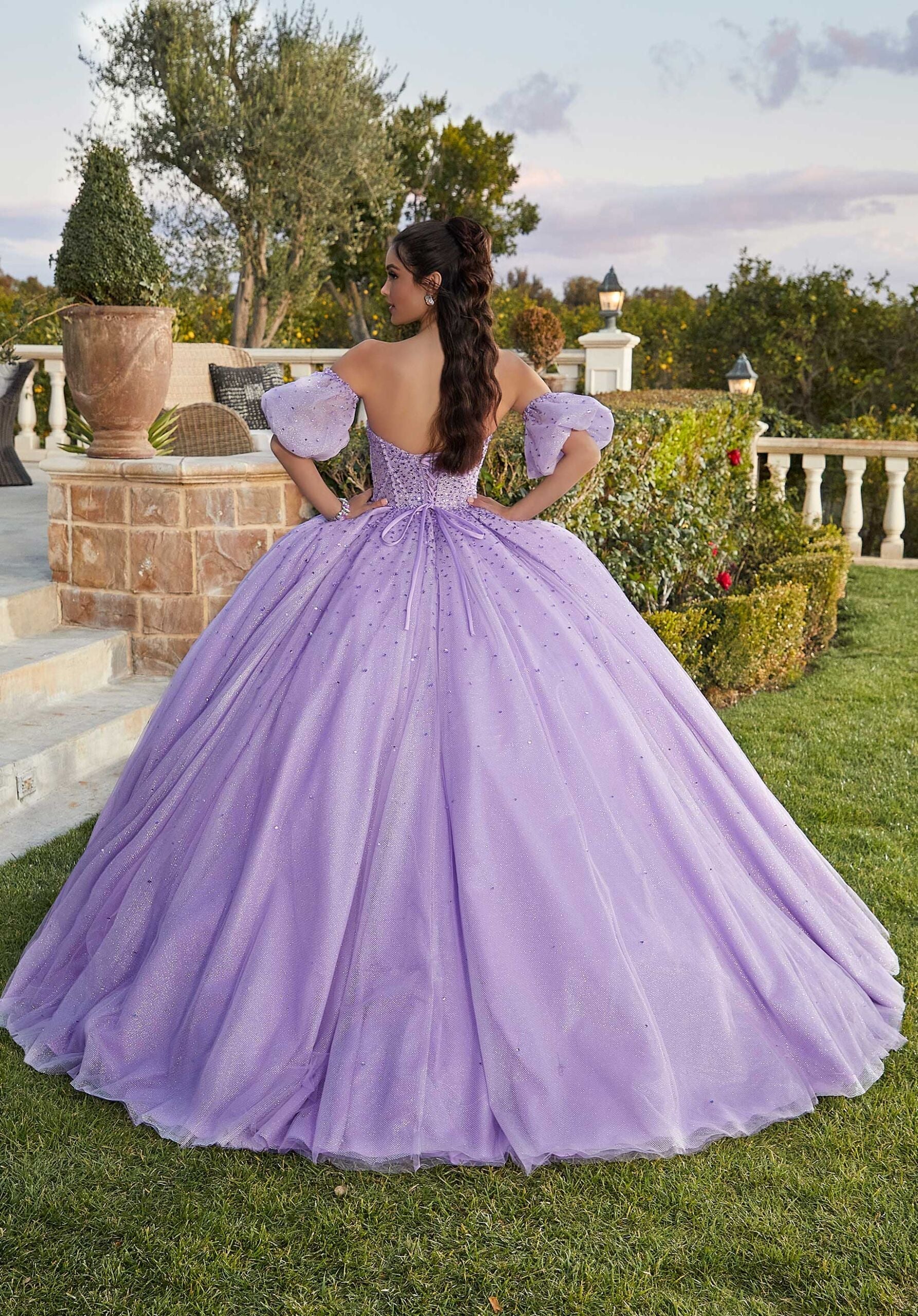 Jewel Beaded Quinceañera Dress with Corset Bodice - Image 3