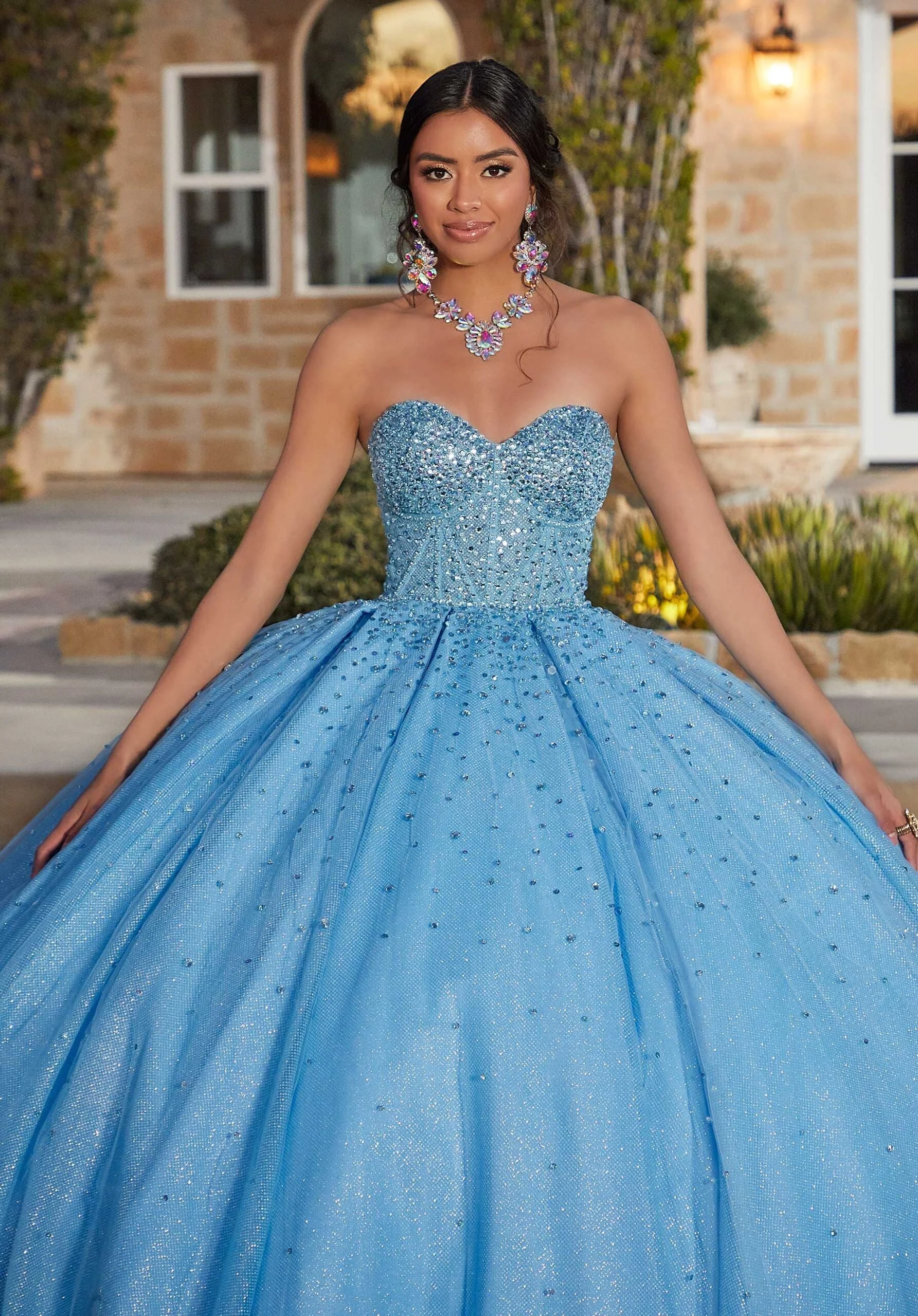 Jewel Beaded Quinceañera Dress with Corset Bodice - Image 5