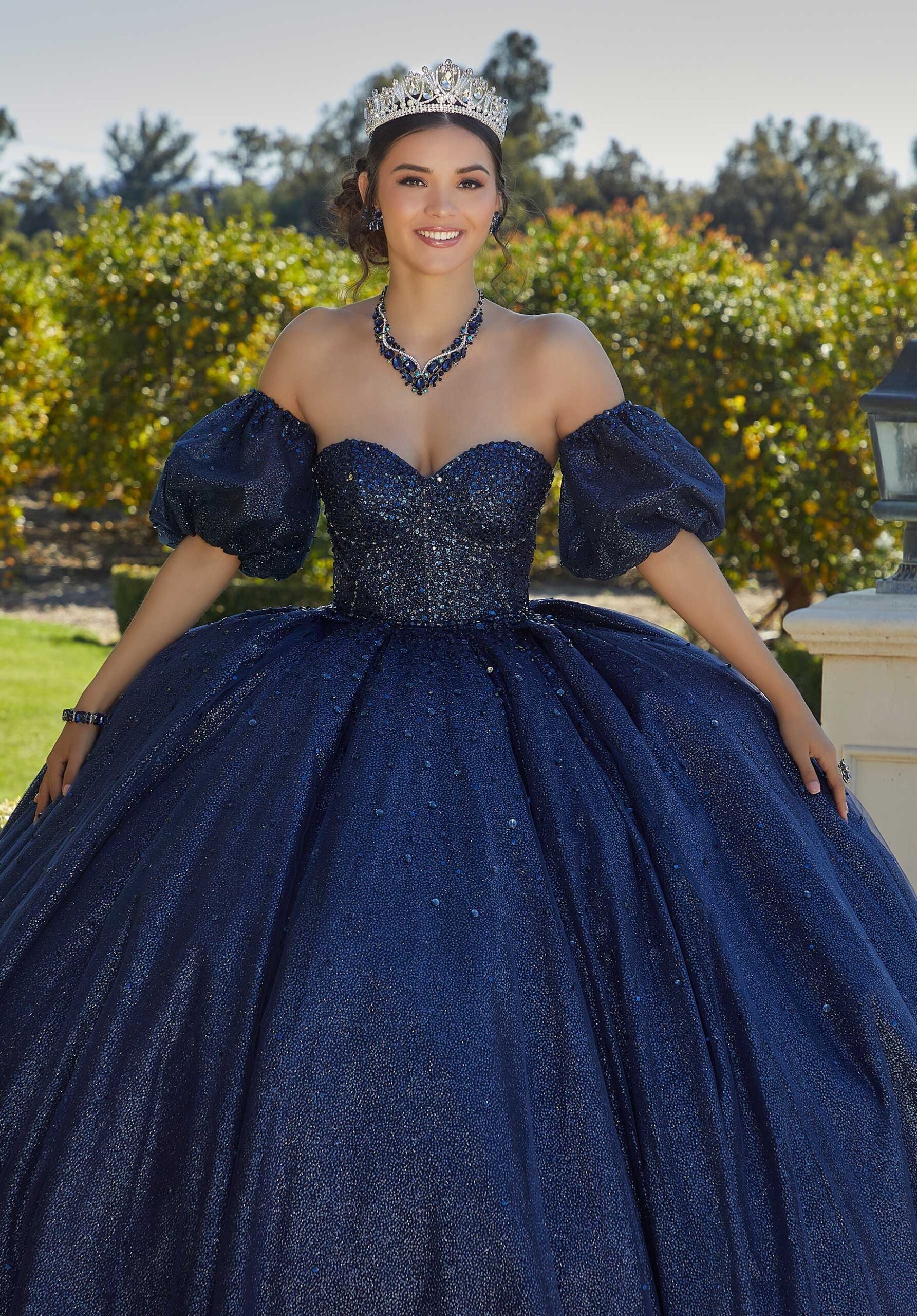 Jewel Beaded Quinceañera Dress with Corset Bodice - Image 7