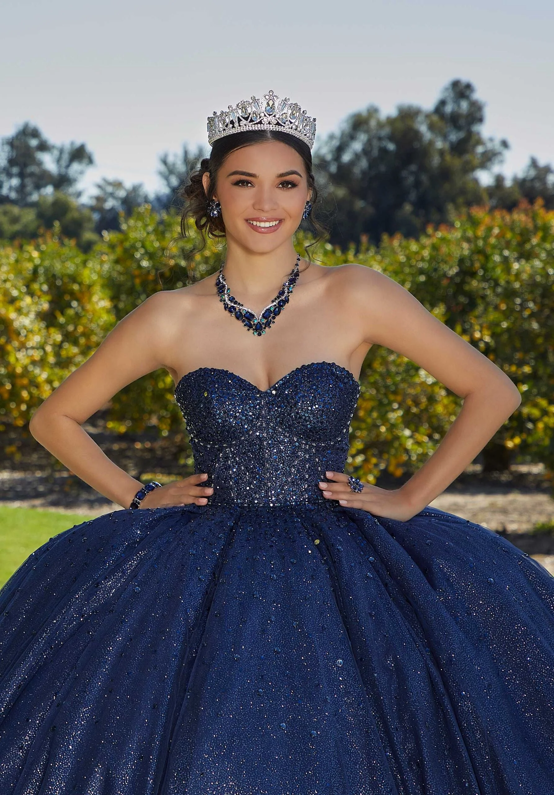 Jewel Beaded Quinceañera Dress with Corset Bodice - Image 8