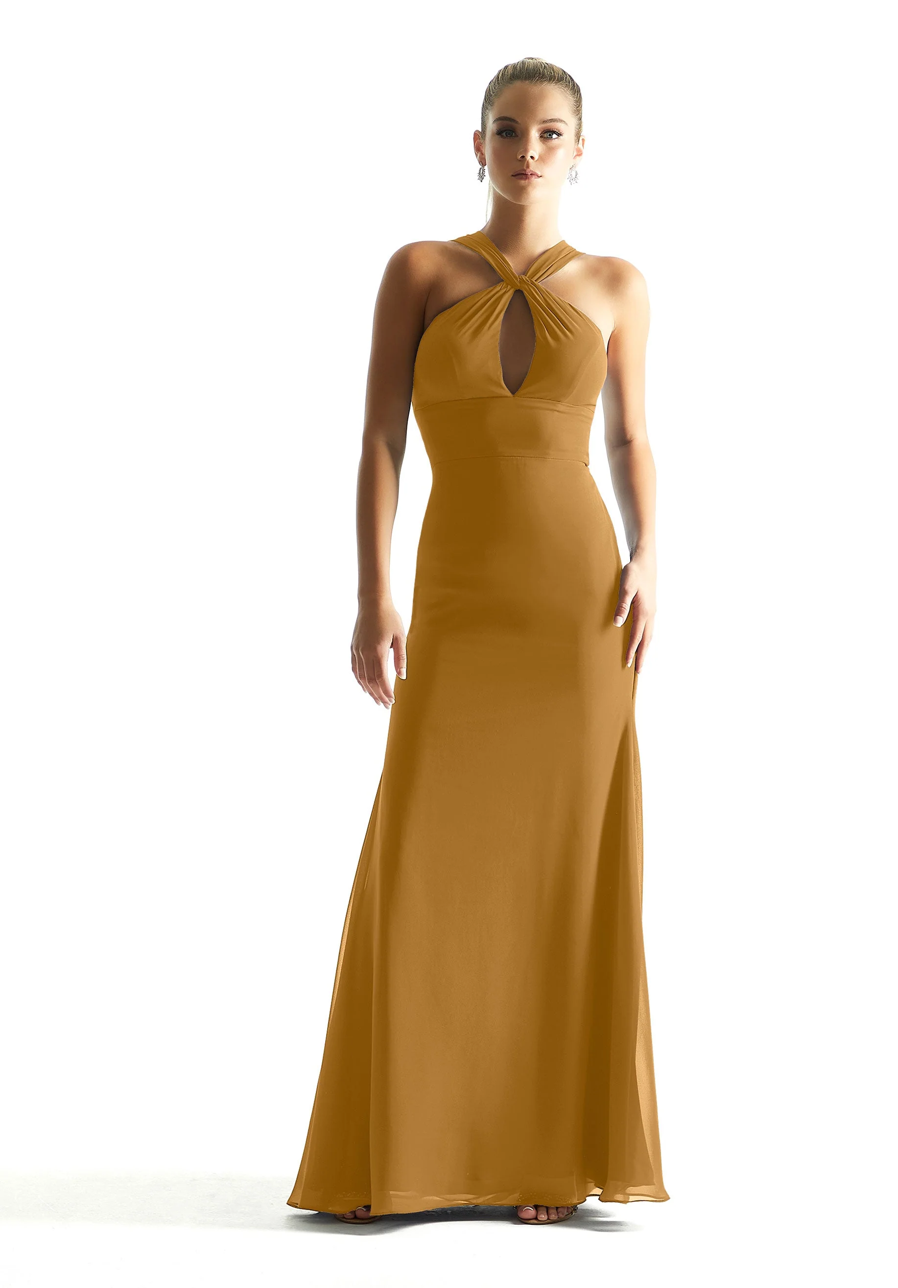Keyhole Bodice Chiffon Bridesmaid Dress - Image 12
