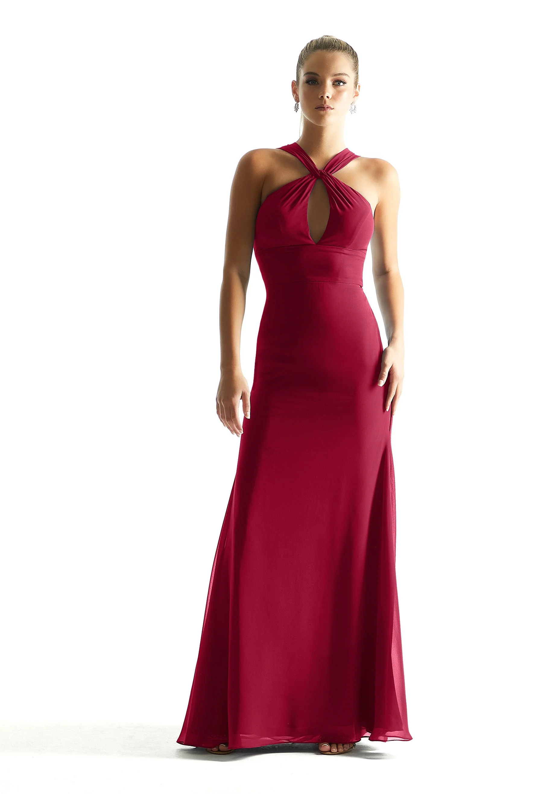 Keyhole Bodice Chiffon Bridesmaid Dress - Image 26